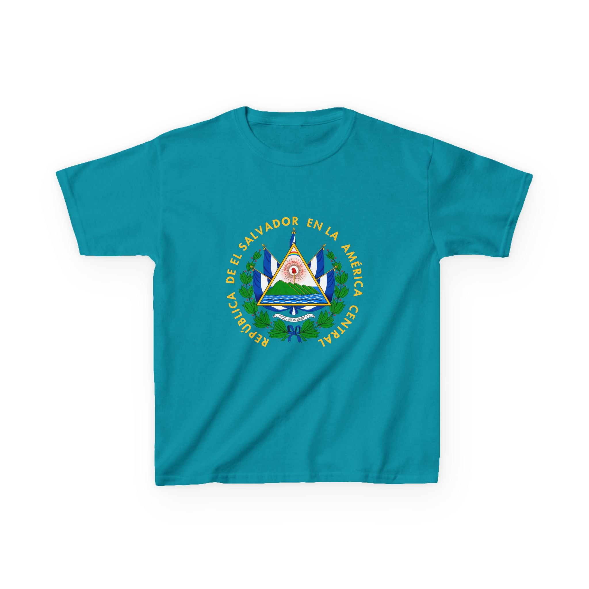 ALGODÓN GRUESO Camiseta de Niños El Salvador Escudo Nacional de El Salvador