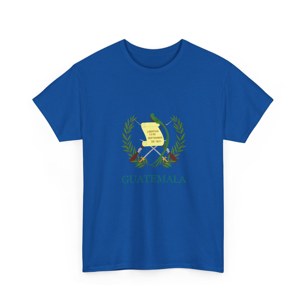 ALGODÓN GRUESO Camiseta de Hombres Escudo Nacional de Guatemala