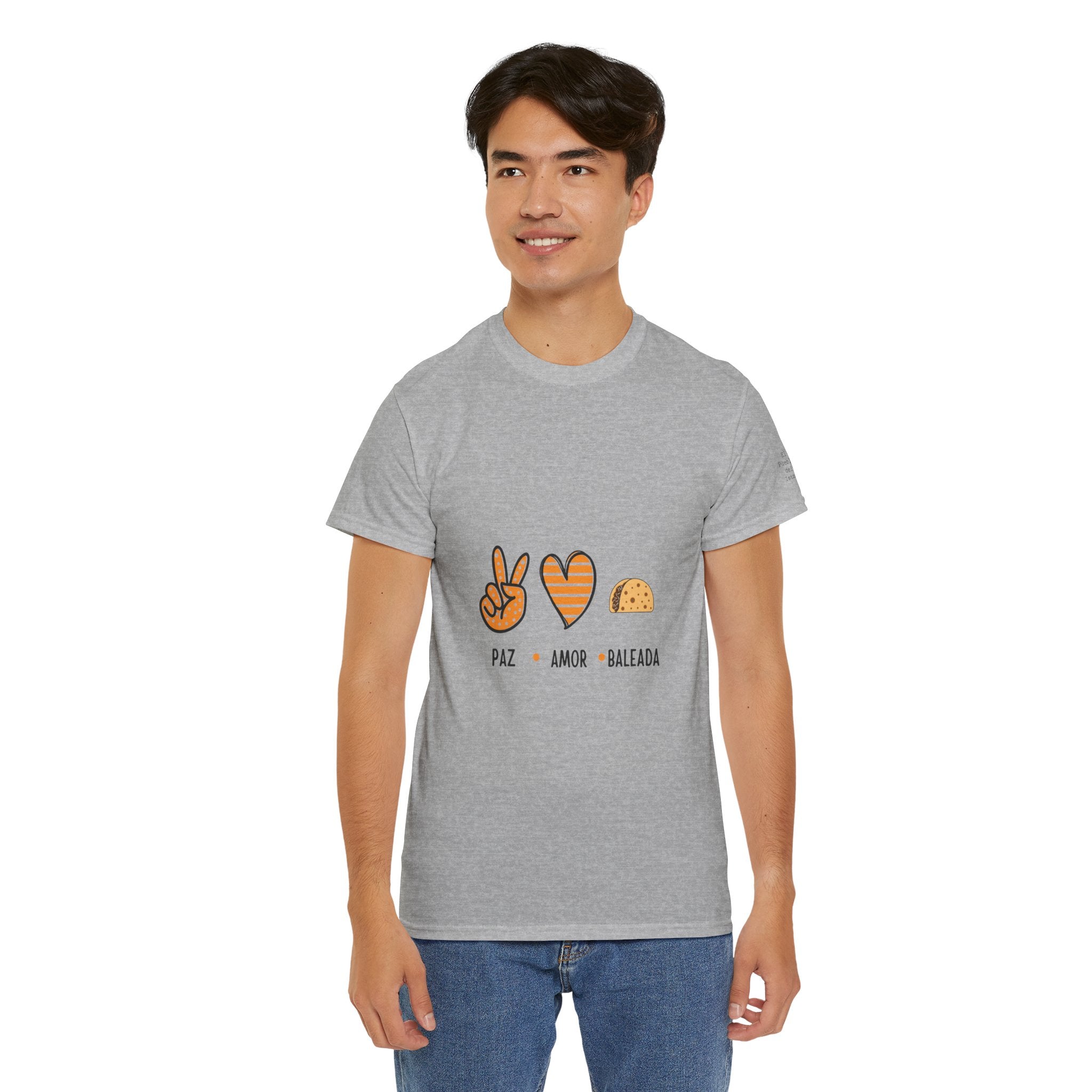 ALGODÓN GRUESO Camiseta de Hombres Paz Amor Baleada