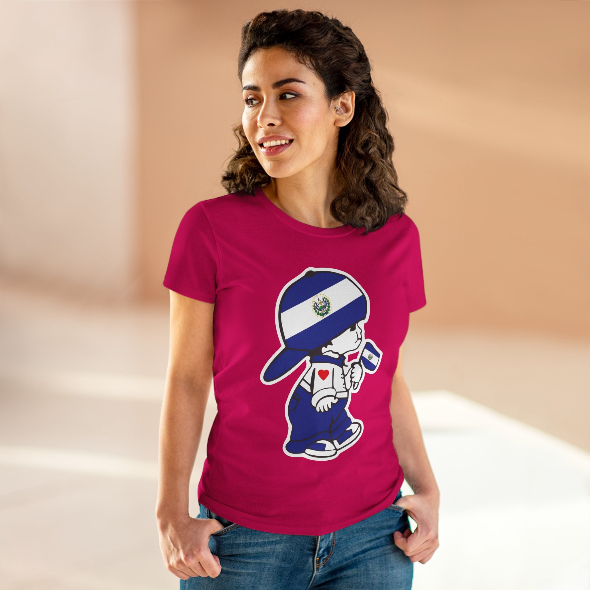 ALGODÓN DE MEDIO GROSOR Camiseta de Mujeres El Niño Guanaco Original