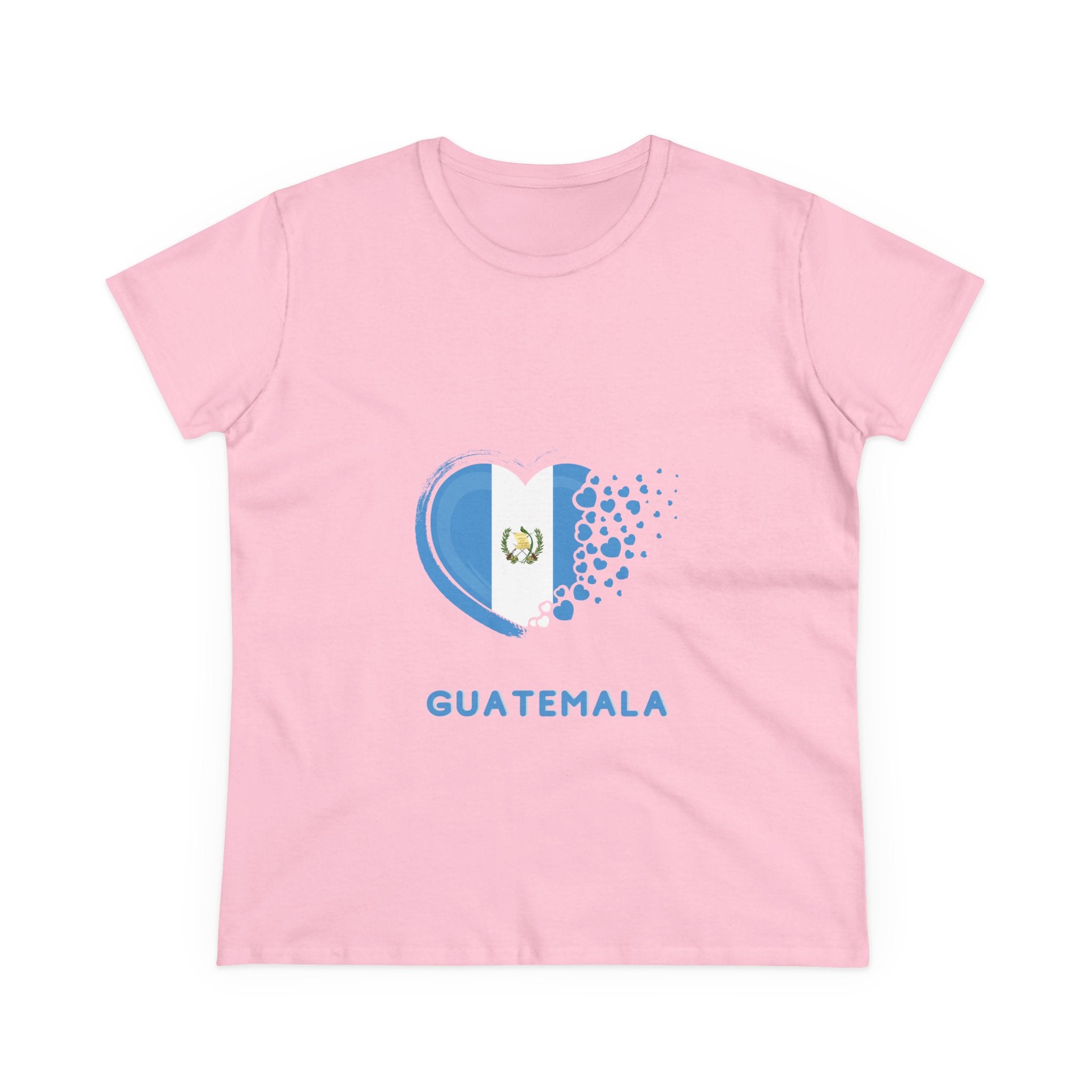 ALGODÓN DE MEDIO GROSOR Camiseta de Mujeres Diseño Corazón Guatemala