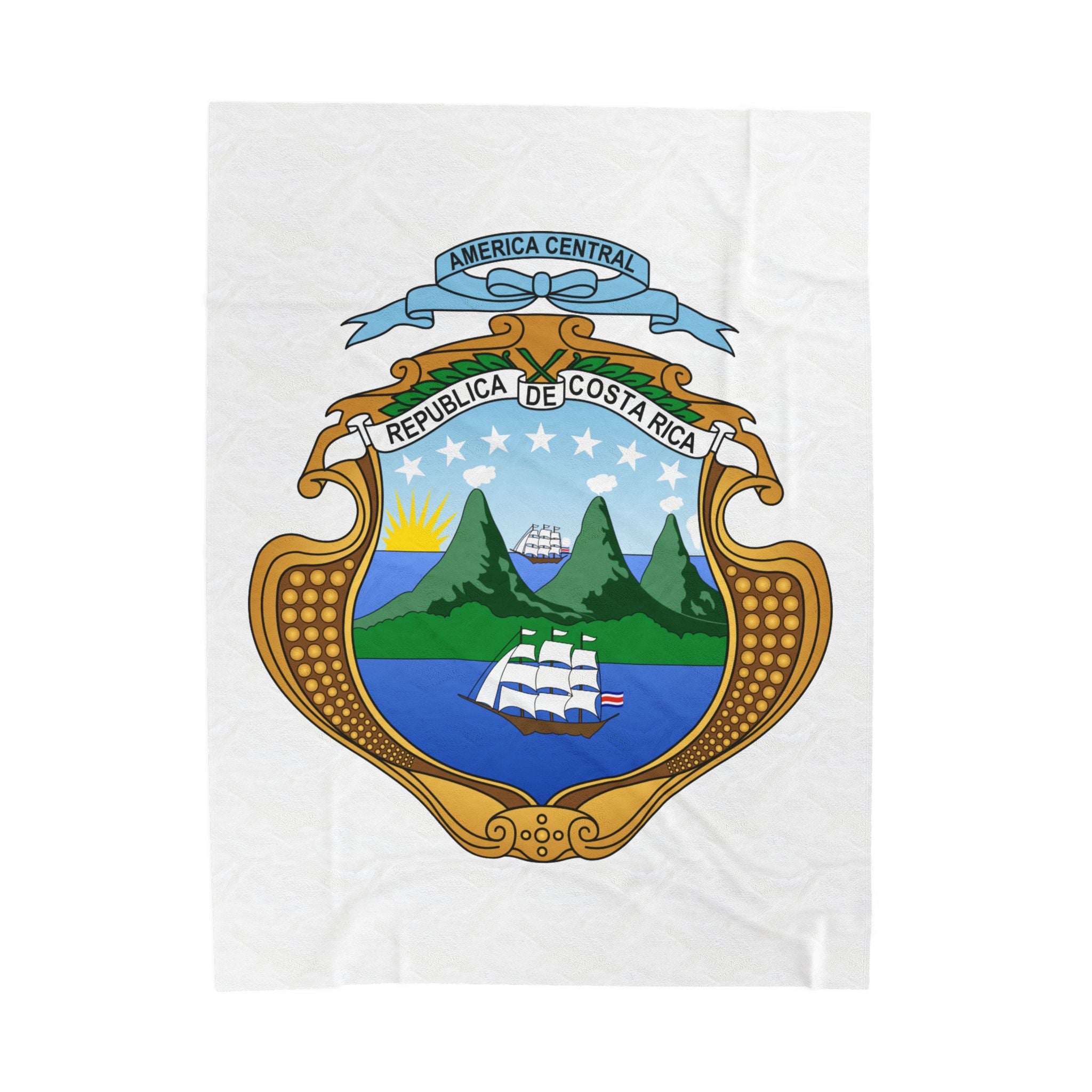 Colcha de terciopelo de algodón Costa Rica Escudo Nacional de Costa Rica