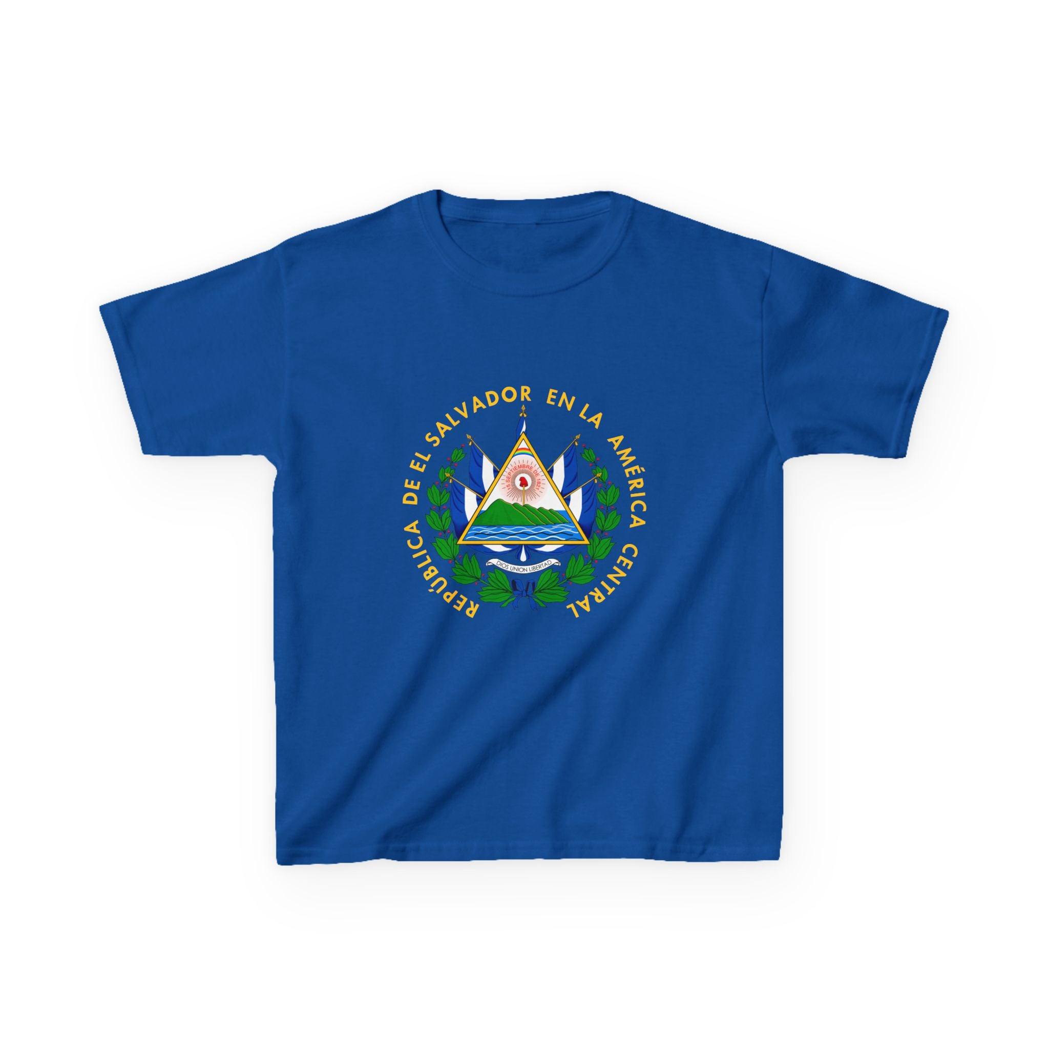 ALGODÓN GRUESO Camiseta de Niños El Salvador Escudo Nacional de El Salvador