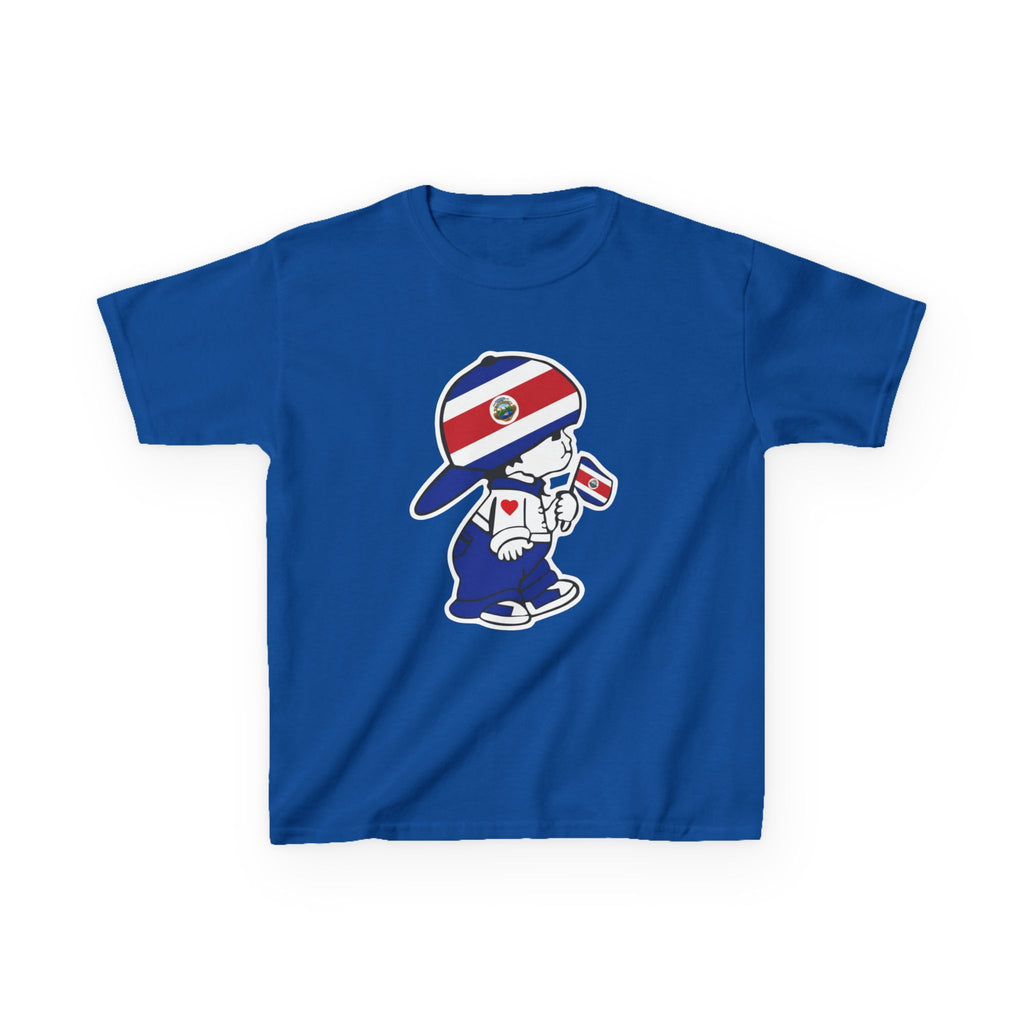 ALGODÓN GRUESO Camiseta de Niñas Costa Rica El Niño Tico Original