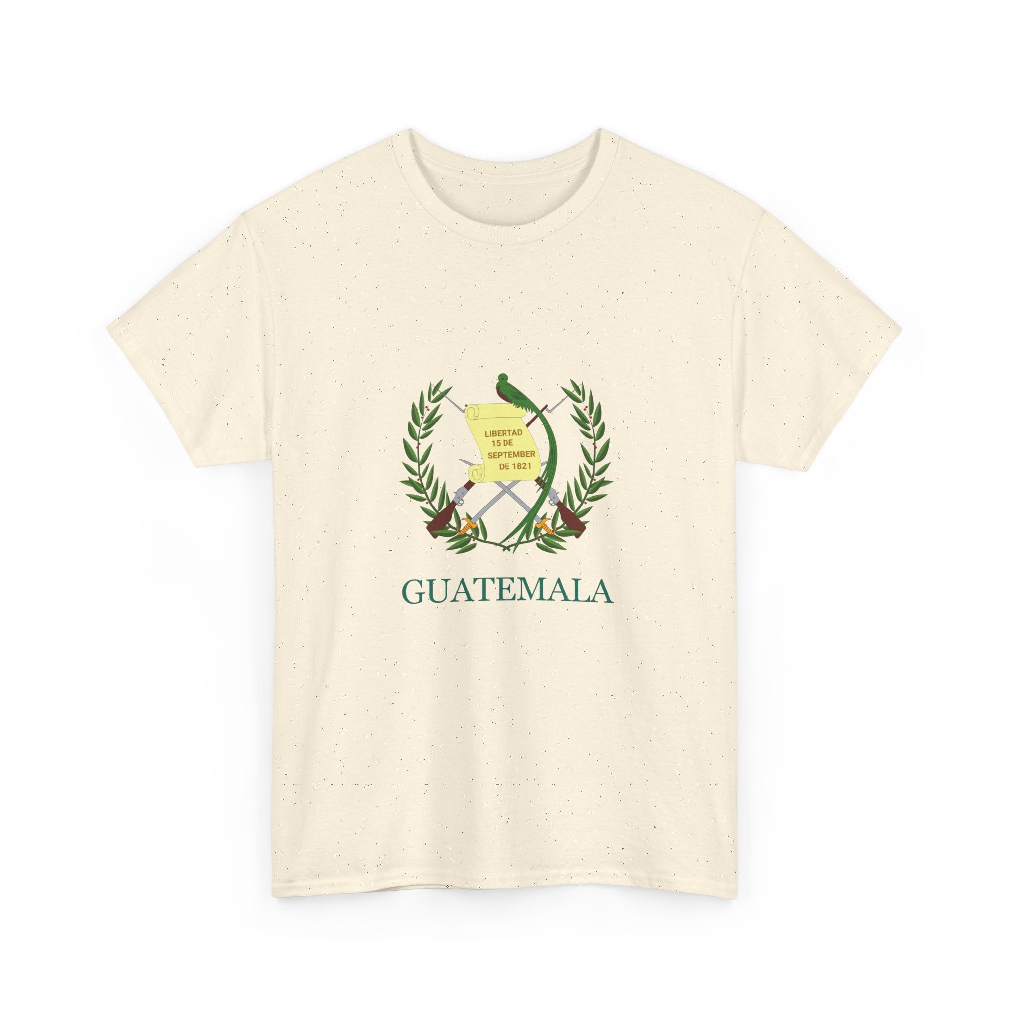 ALGODÓN GRUESO Camiseta de Hombres Escudo Nacional de Guatemala