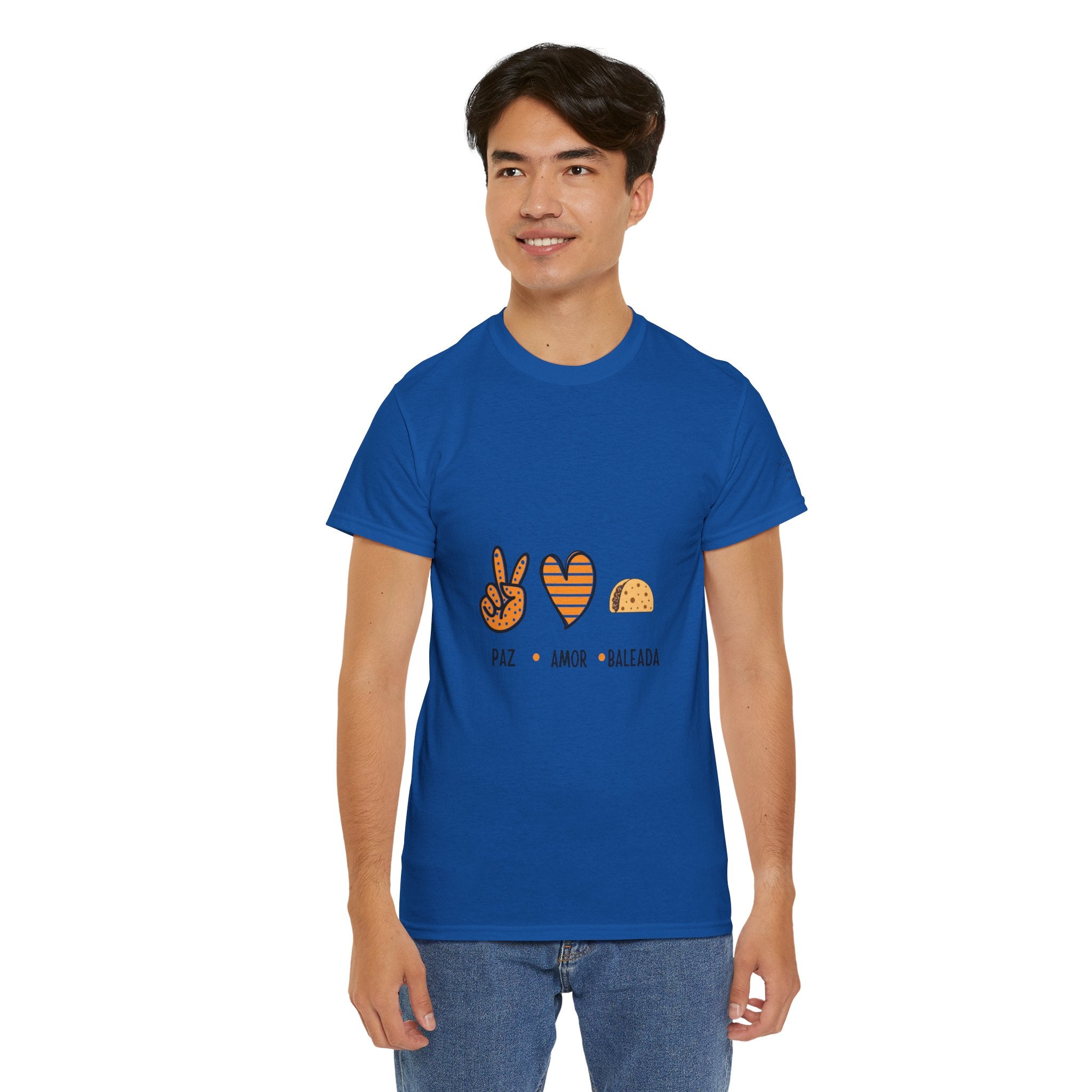 ALGODÓN GRUESO Camiseta de Hombres Paz Amor Baleada