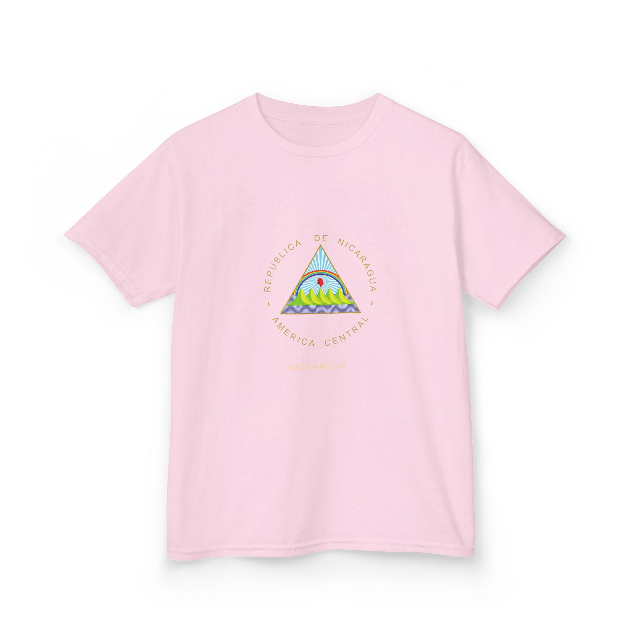 ALGODÓN GRUESO Camiseta de Niñas Nicaragua Escudo Nacional de Nicaragua