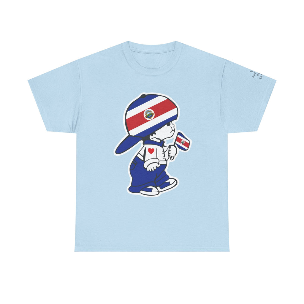ALGODÓN GRUESO Camiseta de Hombres Costa Rica El Niño Tico Original