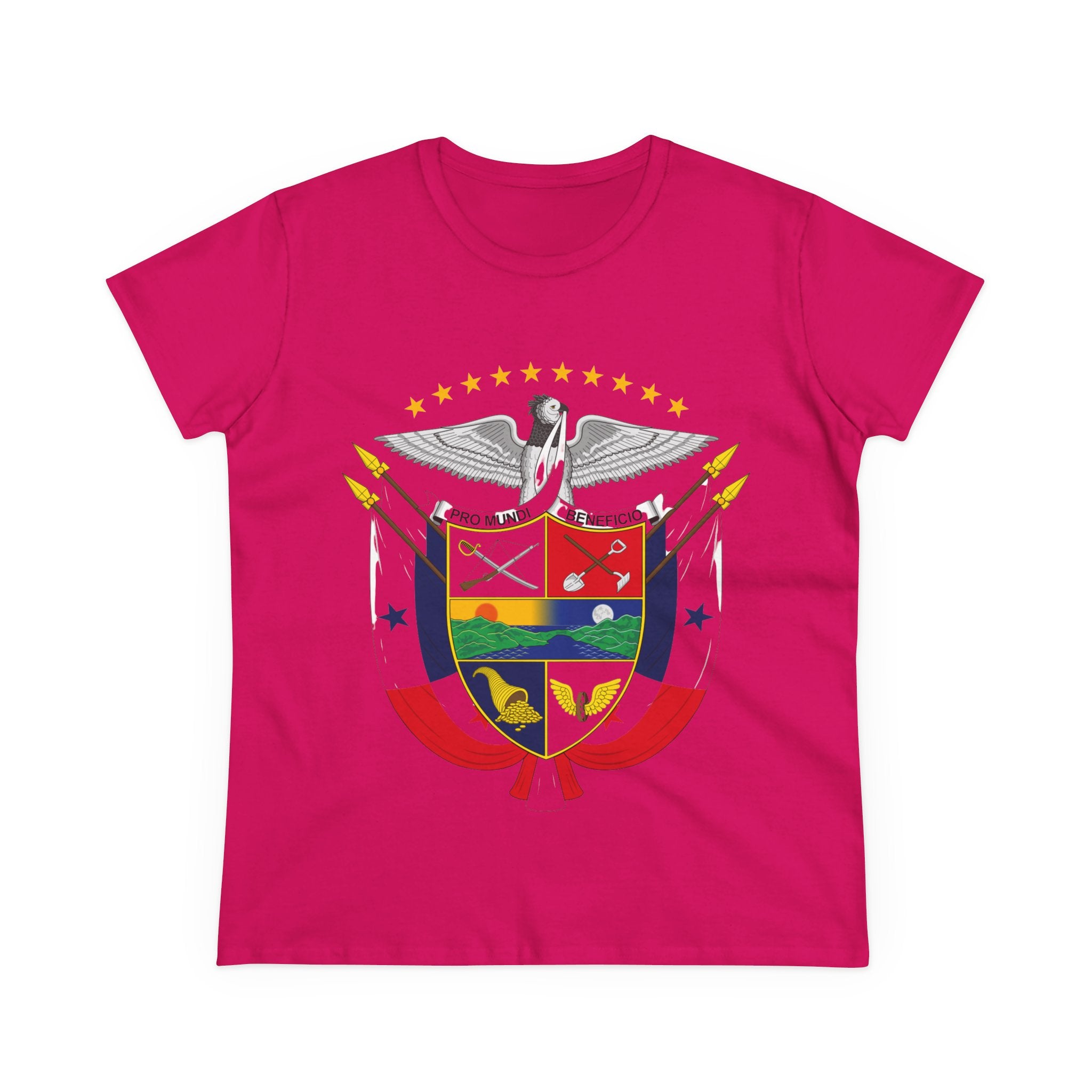 ALGODÓN DE MEDIO GROSOR Camiseta de Mujeres Panamá Escudo Nacional de Panamá