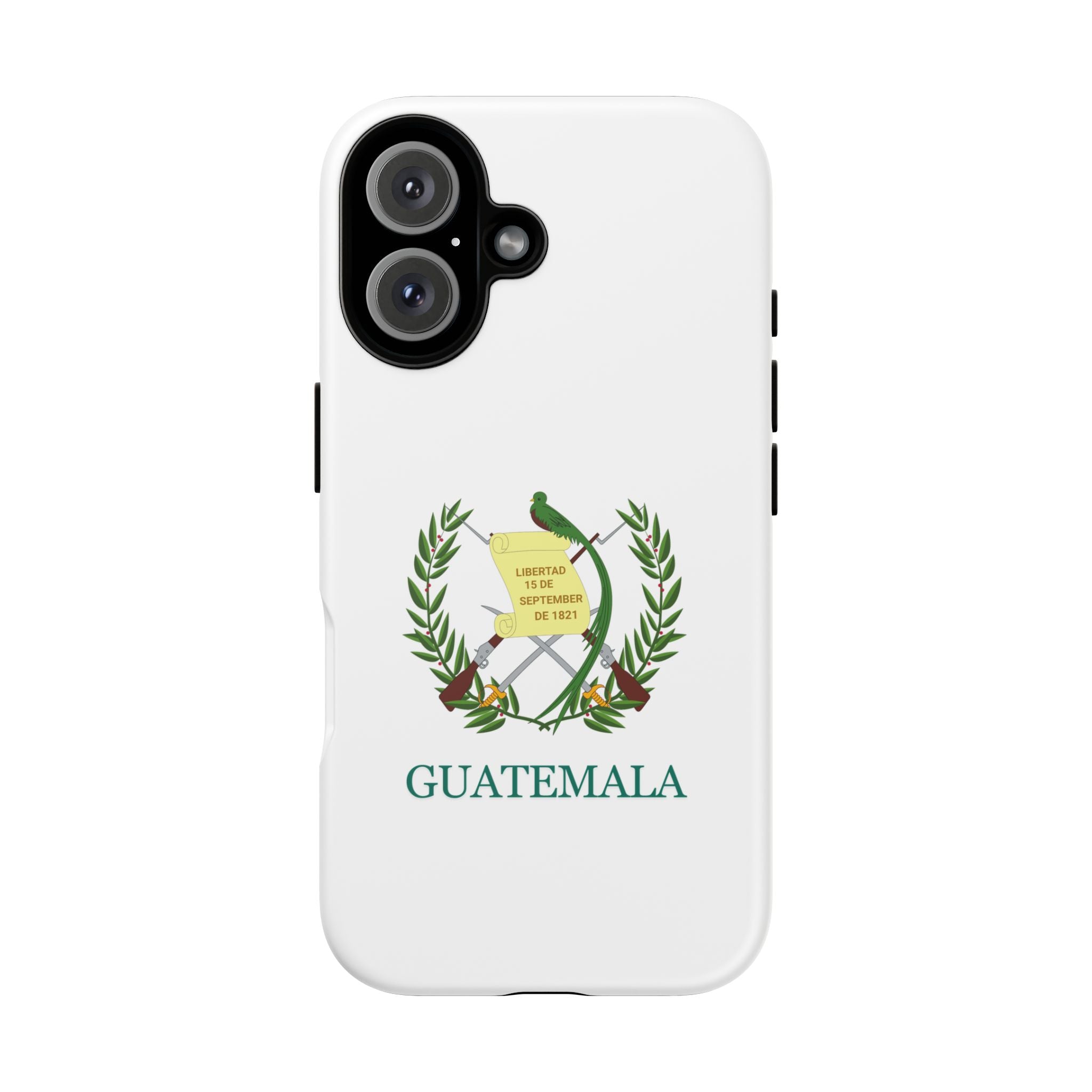 Funda Rigída Protectora para Teléfono iPhone 16 Guatemala Escudo Nacional de Guatemala