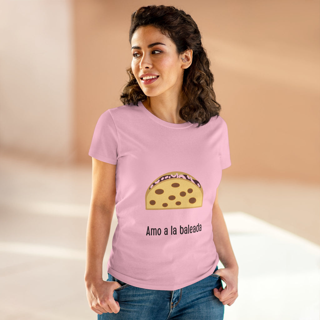 ALGODÓN DE MEDIO GROSOR Camiseta de Mujeres Amo a la baleada