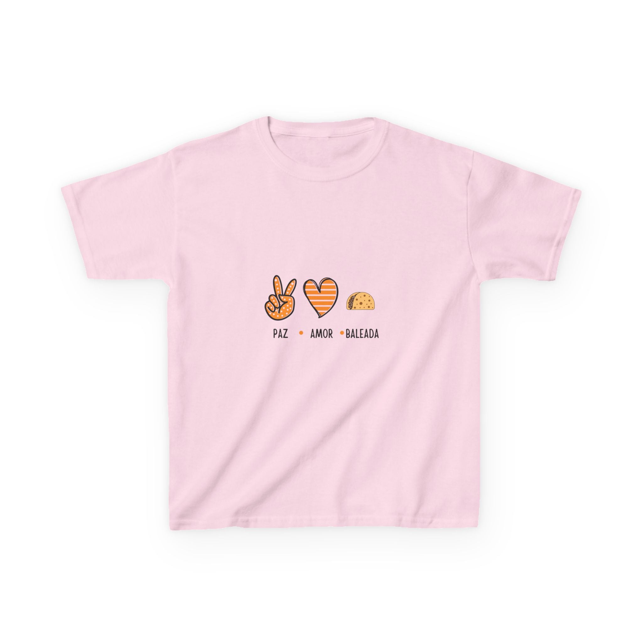 ALGODÓN GRUESO Camiseta de Niñas Paz Amor Baleada