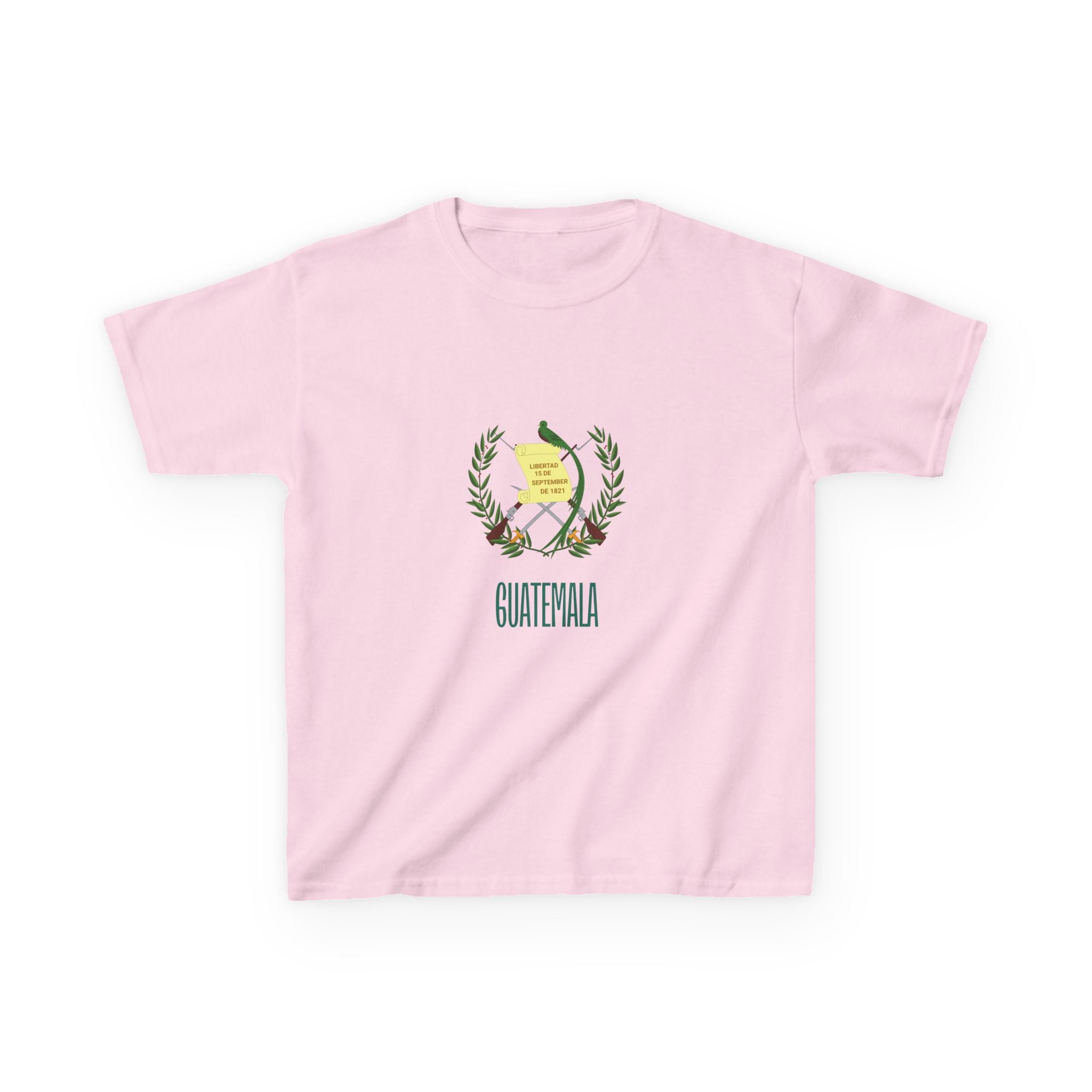 ALGODÓN GRUESO Camiseta de Niñas Escudo Nacional de Guatemala