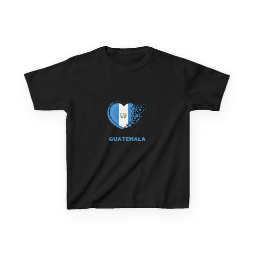 ALGODÓN GROSOR Camiseta de Niñas Diseño Corazón de Guatemala