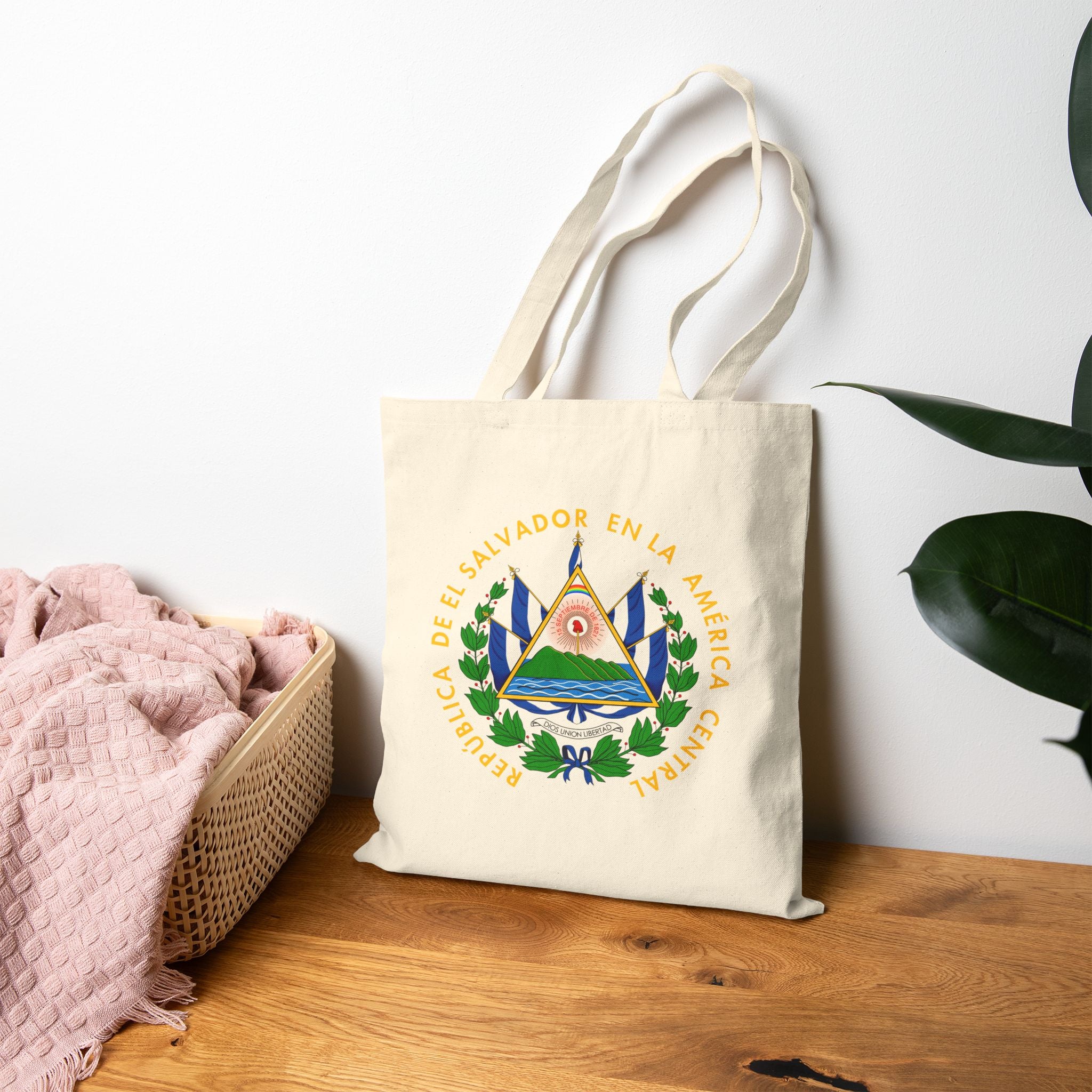Bolsa de lona de algodón El Salvador Escudo Nacional de El Salvador