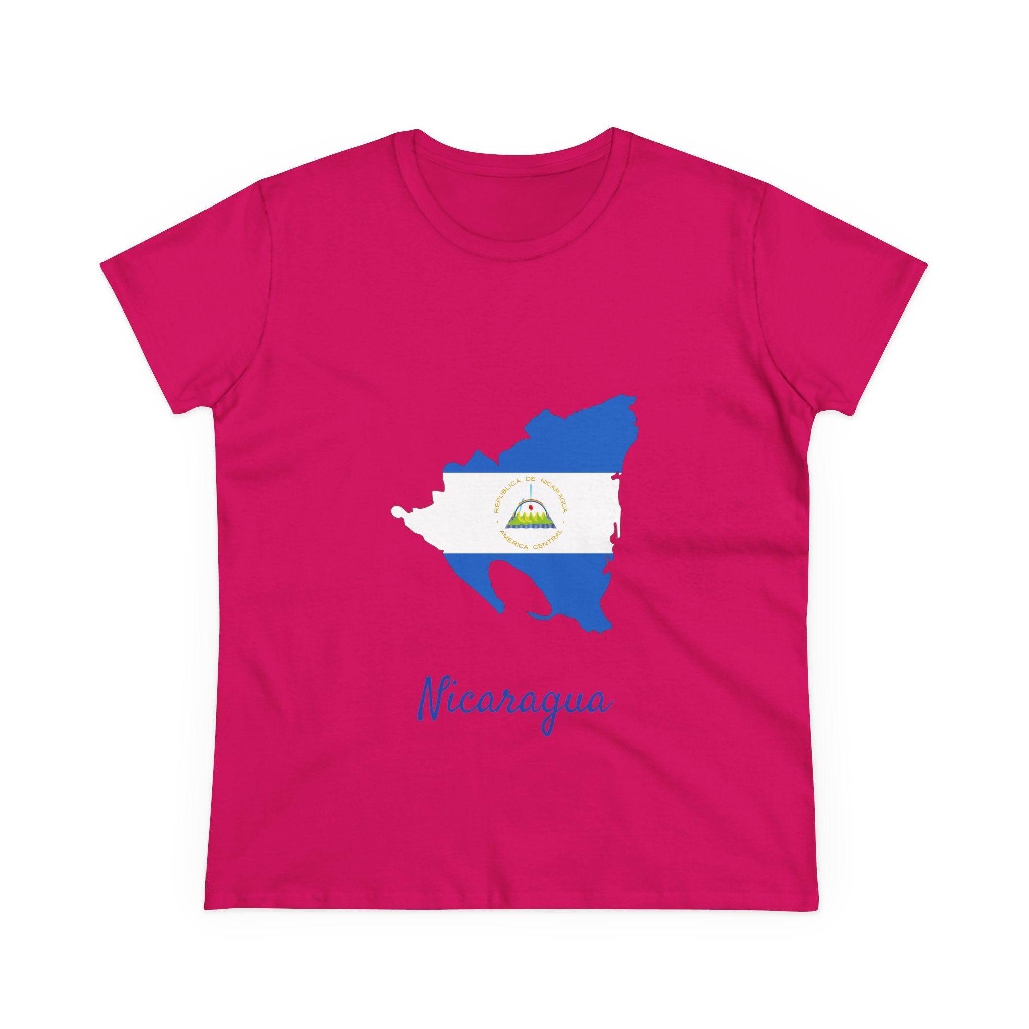 ALGÓDON DE MEDIO GROSOR Camiseta de Mujeres Nicaragua Diseño Nicaragua