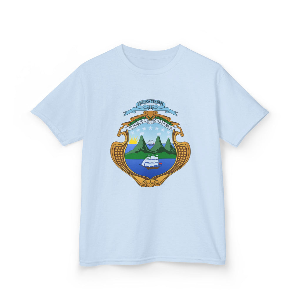 ALGODÓN GRUESO Camiseta de Niños Costa Rica Escudo Nacional de Costa Rica