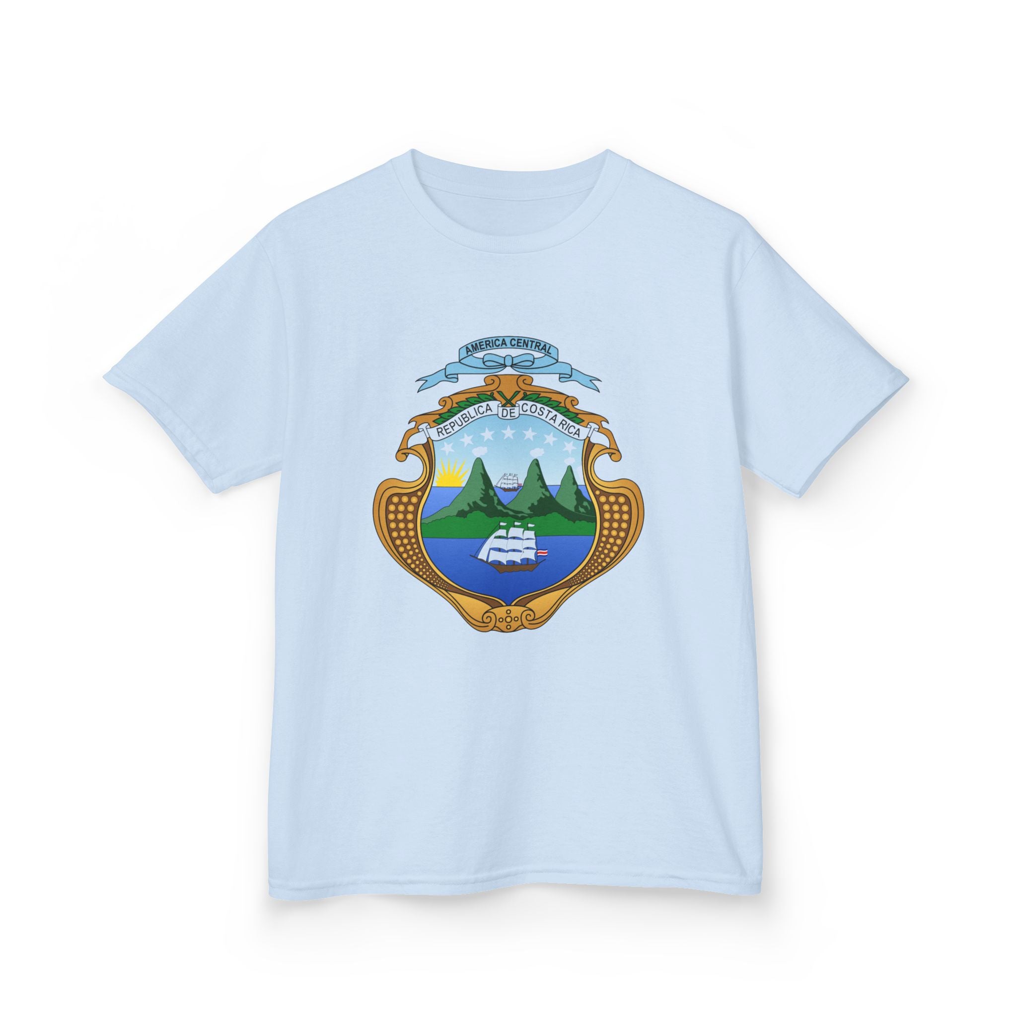 ALGODÓN GRUESO Camiseta de Niños Costa Rica Escudo Nacional de Costa Rica