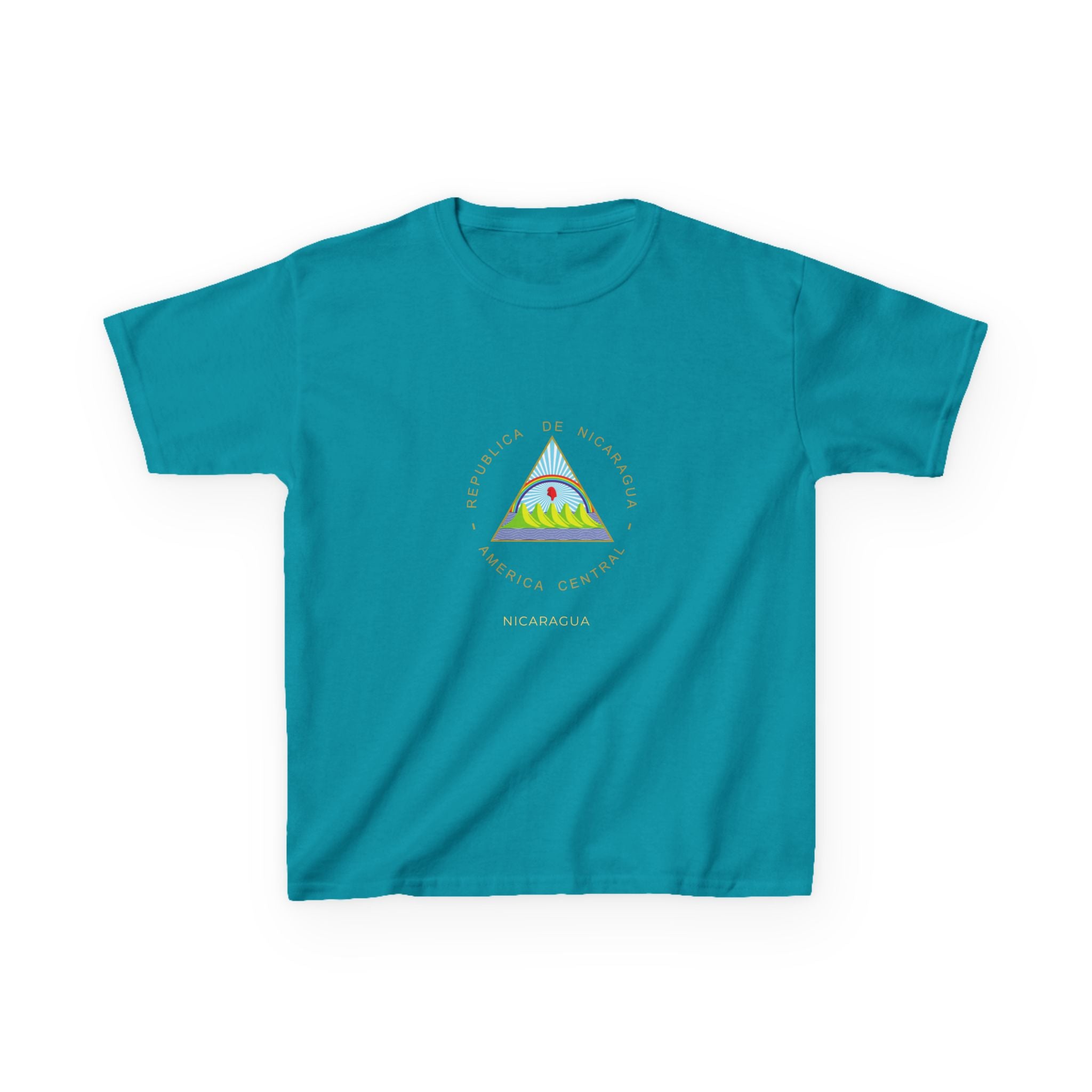 ALGODÓN GRUESO Camiseta de Niños Nicaragua Escudo Nacional de Nicaragua