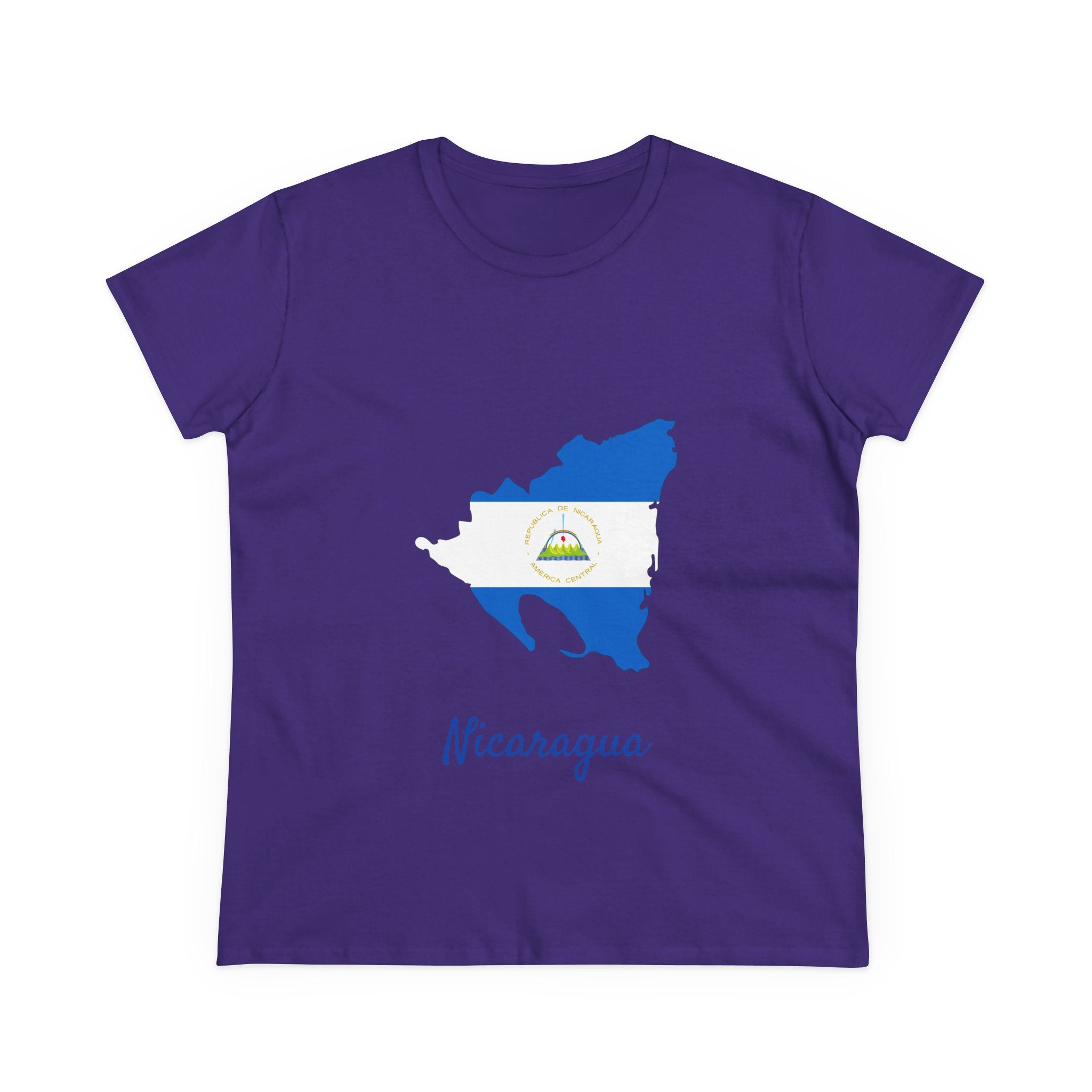 ALGÓDON DE MEDIO GROSOR Camiseta de Mujeres Nicaragua Diseño Nicaragua