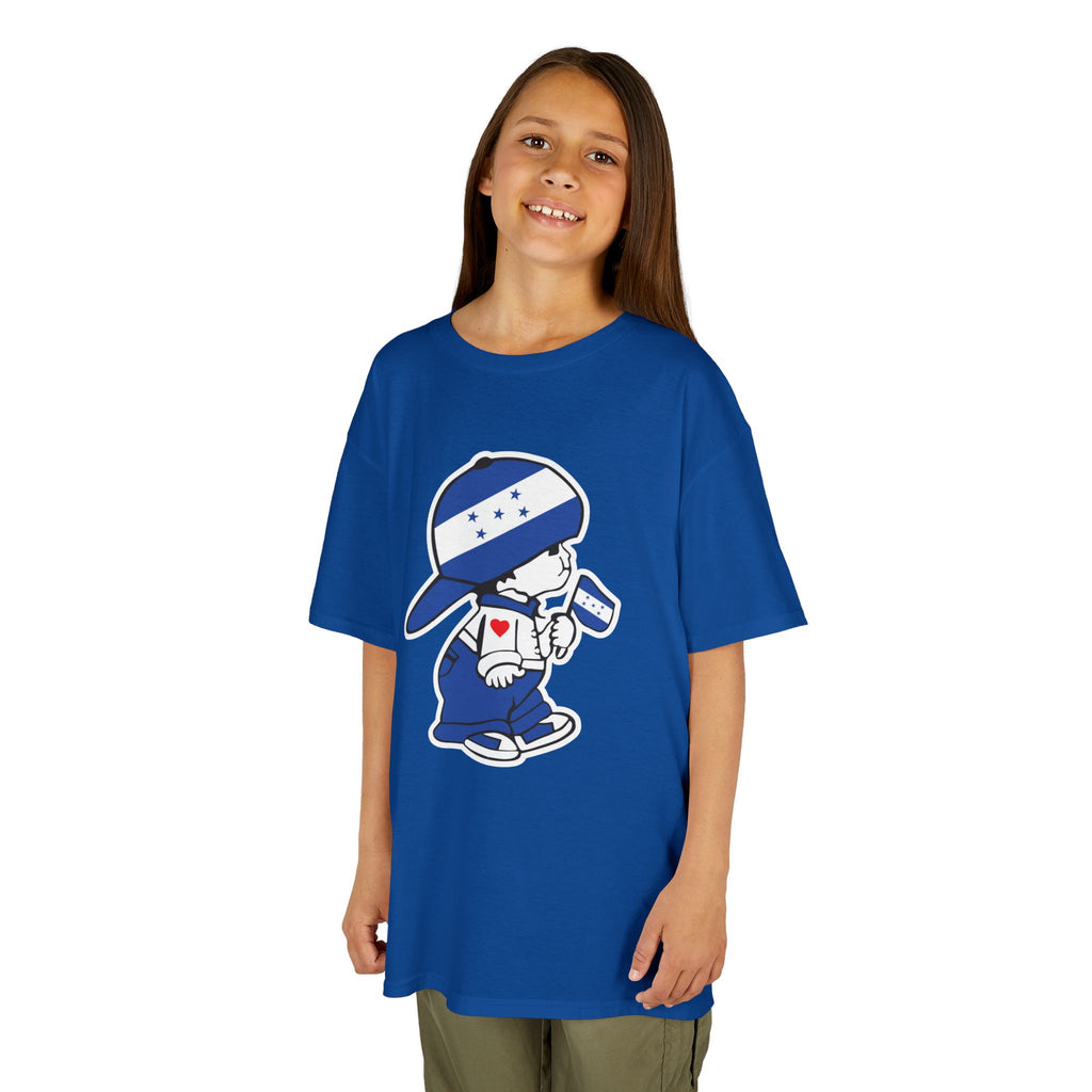 ALGODÓN GRUESO Camiseta de Niñas Honduras El Niño Catracho Original