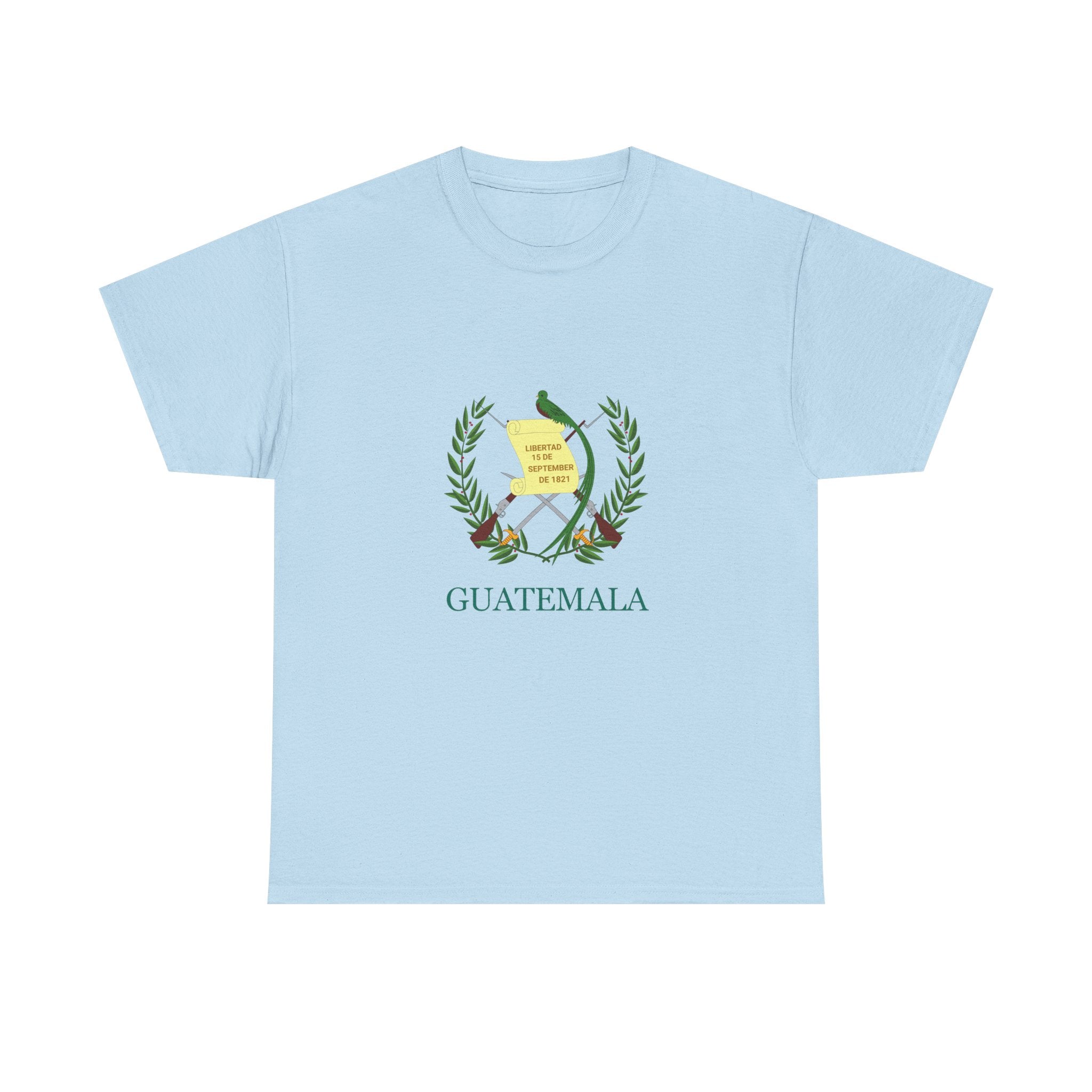 ALGODÓN GRUESO Camiseta de Hombres Escudo Nacional de Guatemala