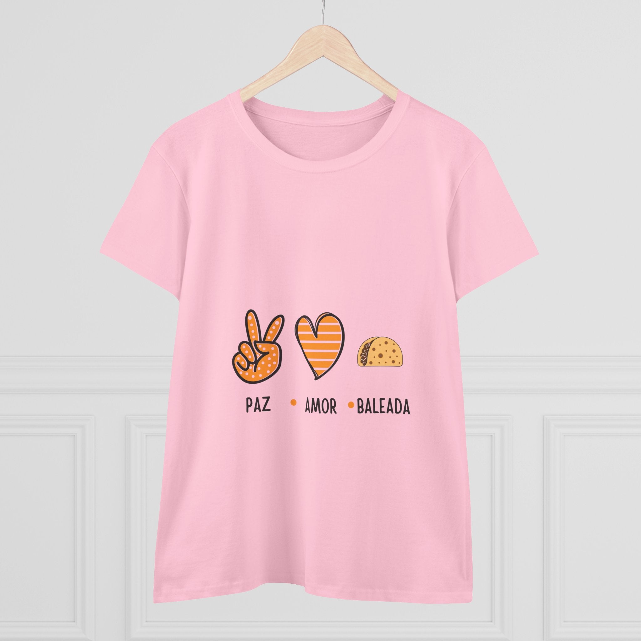 ALGODÓN DE MEDIO GROSOR Camiseta de Mujeres Honduras Paz Amor Baleada