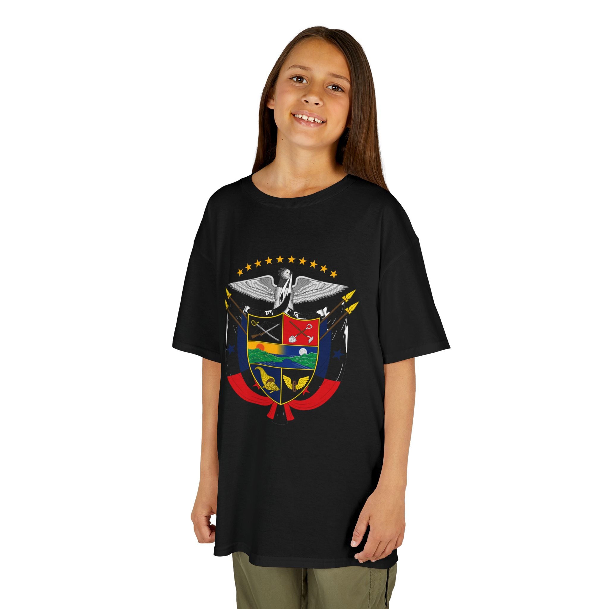ALGODÓN GRUESO Camiseta de Niñas Panamá Escudo Nacional de Panamá