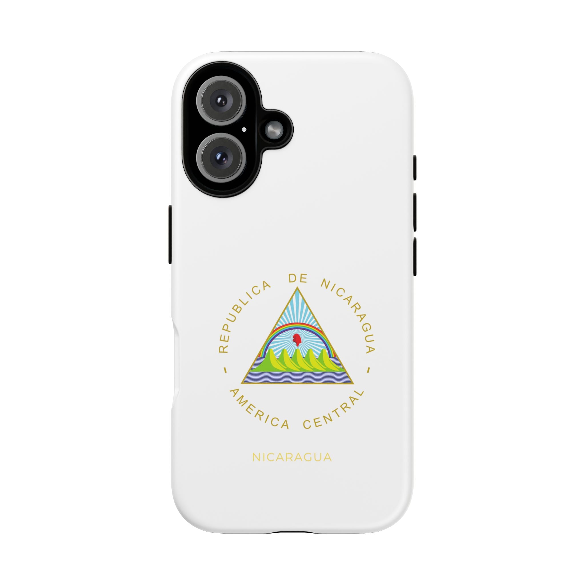 Funda Rigída Protectora para Teléfono iPhone 16 Nicaragua Escudo Nacional de Nicaragua