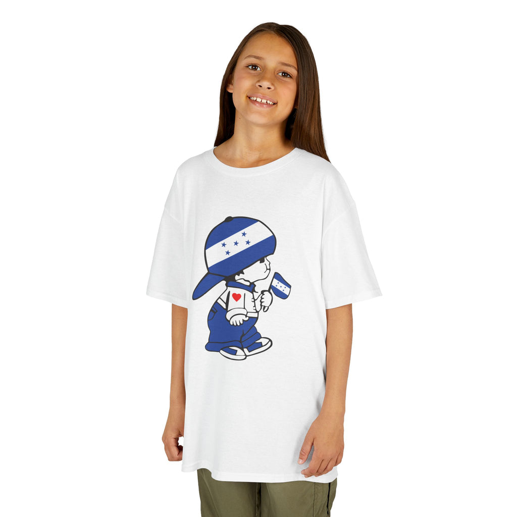 ALGODÓN GRUESO Camiseta de Niñas Honduras El Niño Catracho Original