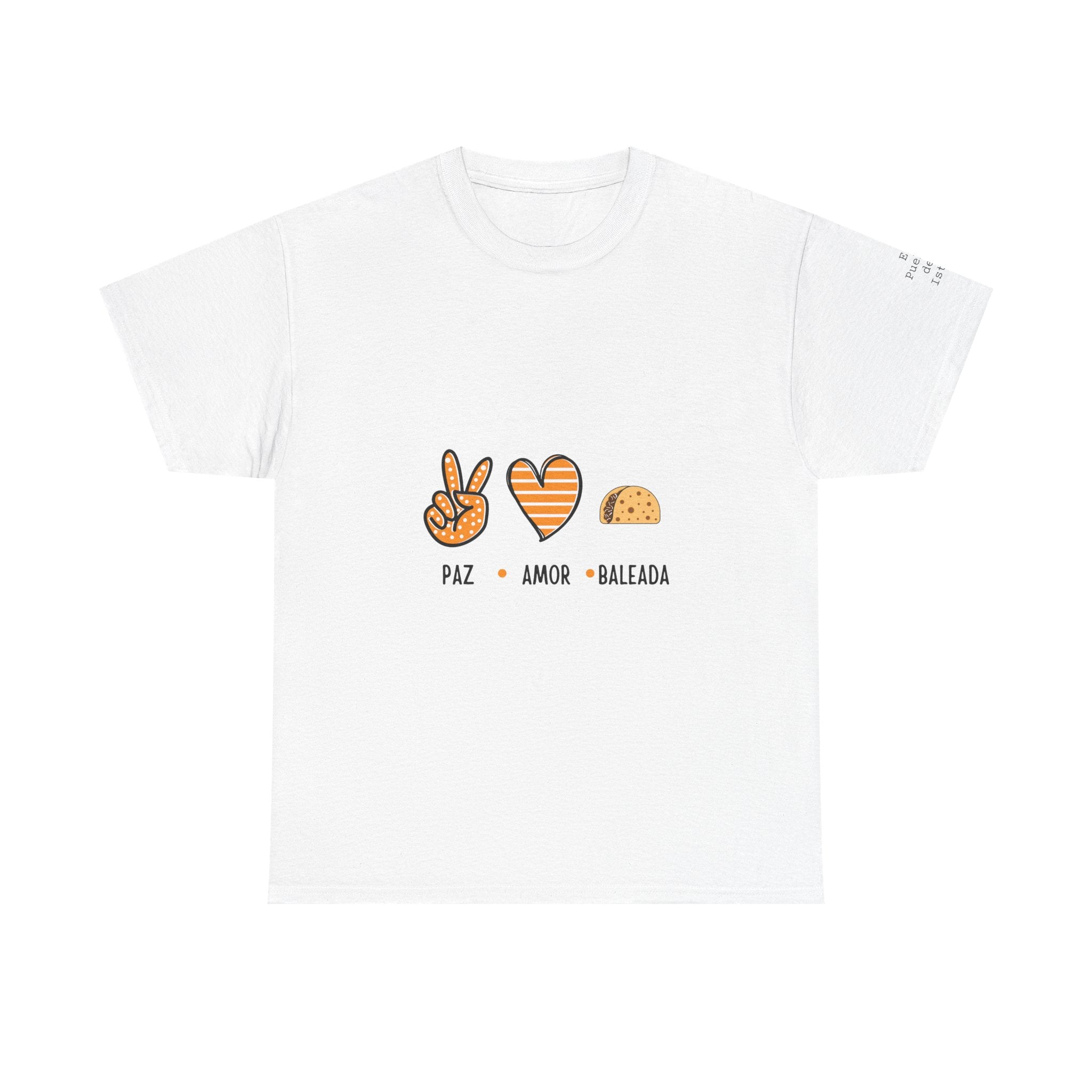 ALGODÓN GRUESO Camiseta de Hombres Paz Amor Baleada