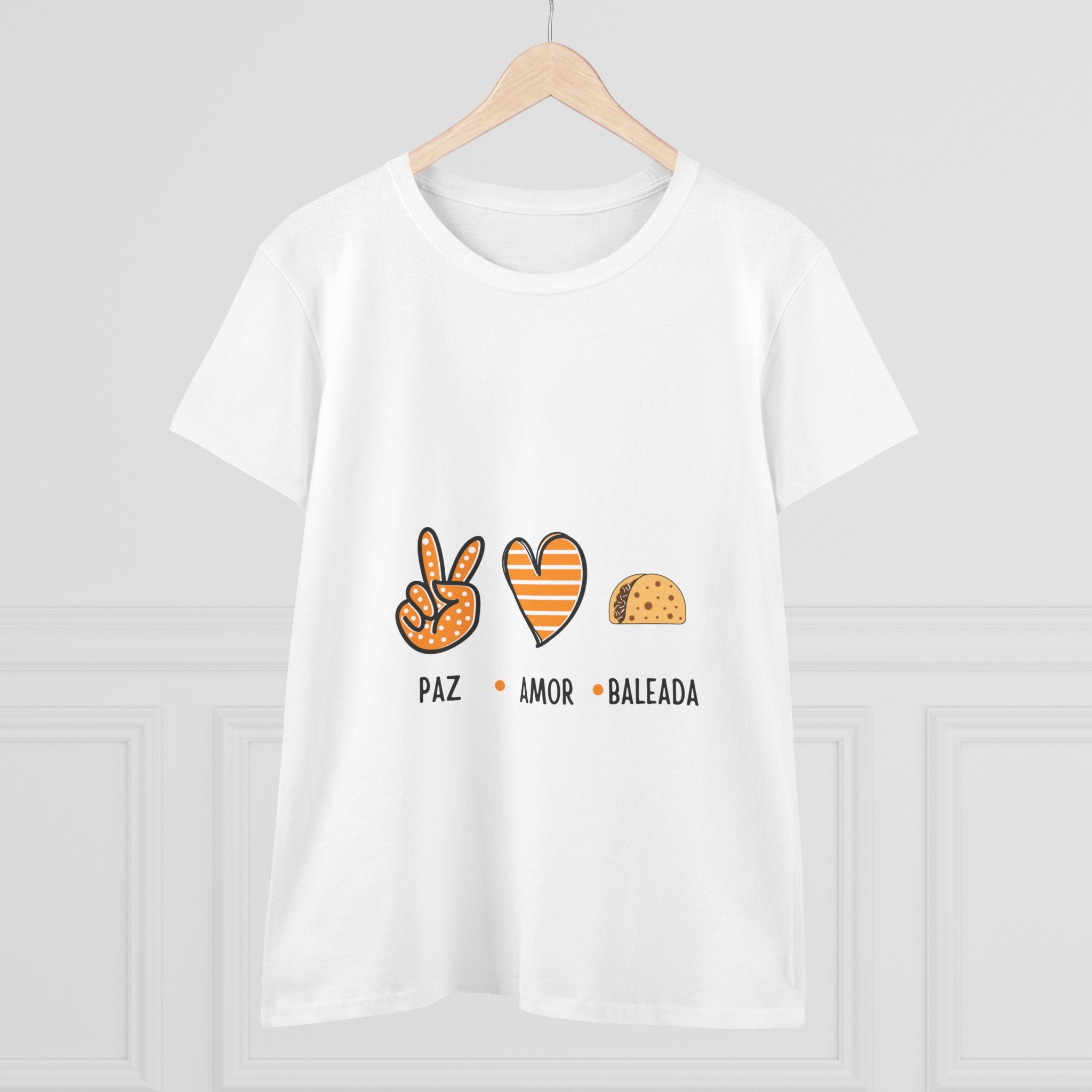 ALGODÓN DE MEDIO GROSOR Camiseta de Mujeres Honduras Paz Amor Baleada
