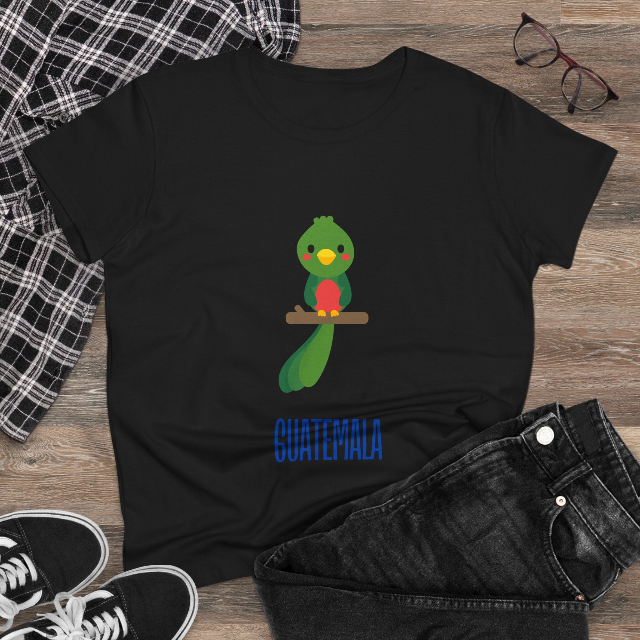 ALGODÓN DE MEDIO GROSOR Camiseta de Mujeres Quetzal Guatemala