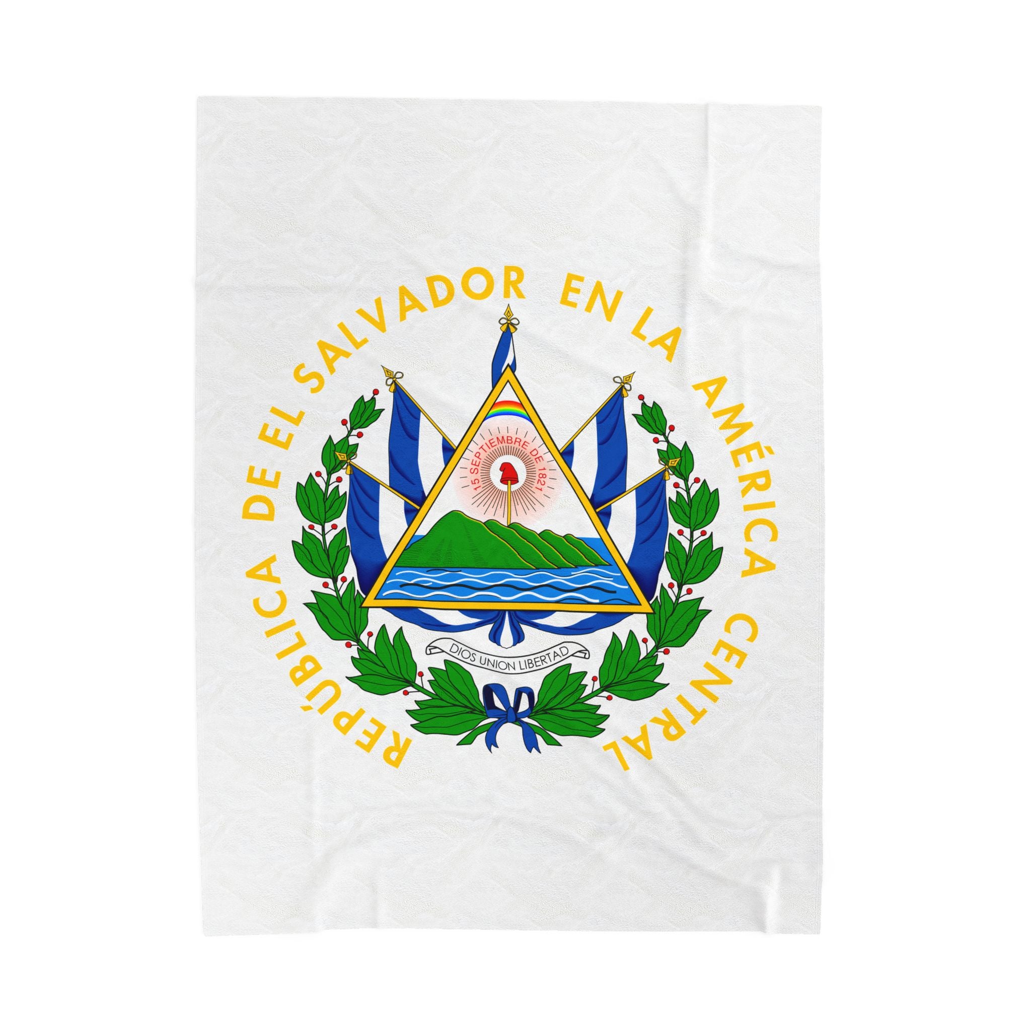 Colcha de terciopelo de algodón El Salvador Escudo Nacional de El Salvador