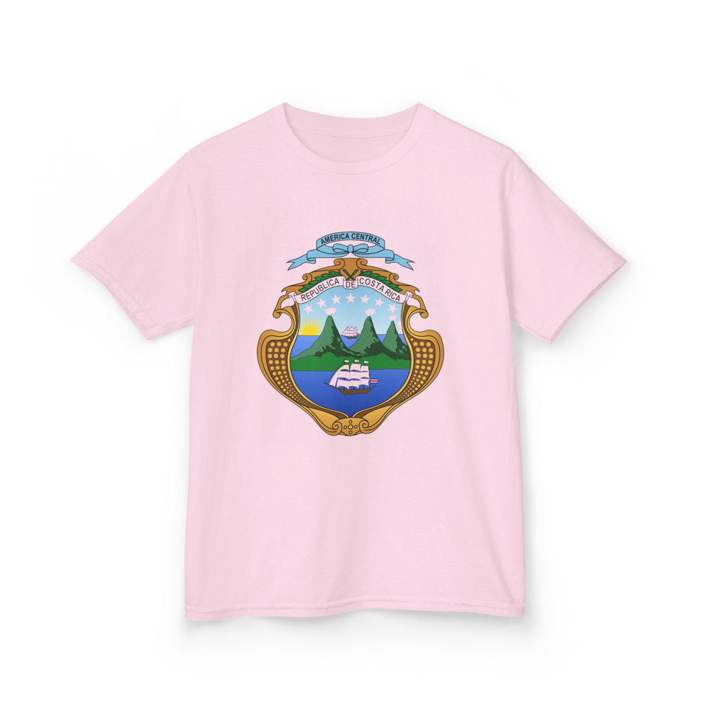 ALGODÓN GRUESO Camiseta de Niñas Costa Rica Escudo Nacional de Costa Rica