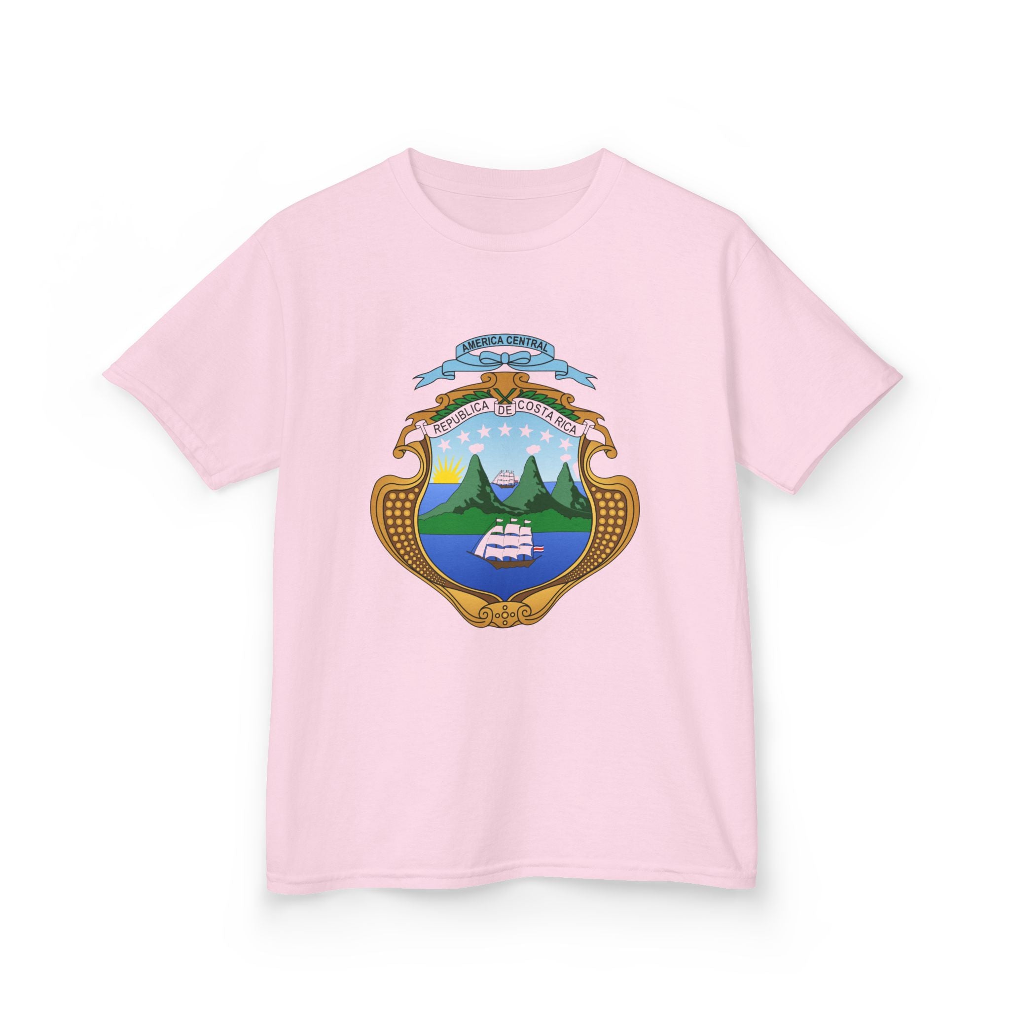 ALGODÓN GRUESO Camiseta de Niñas Costa Rica Escudo Nacional de Costa Rica