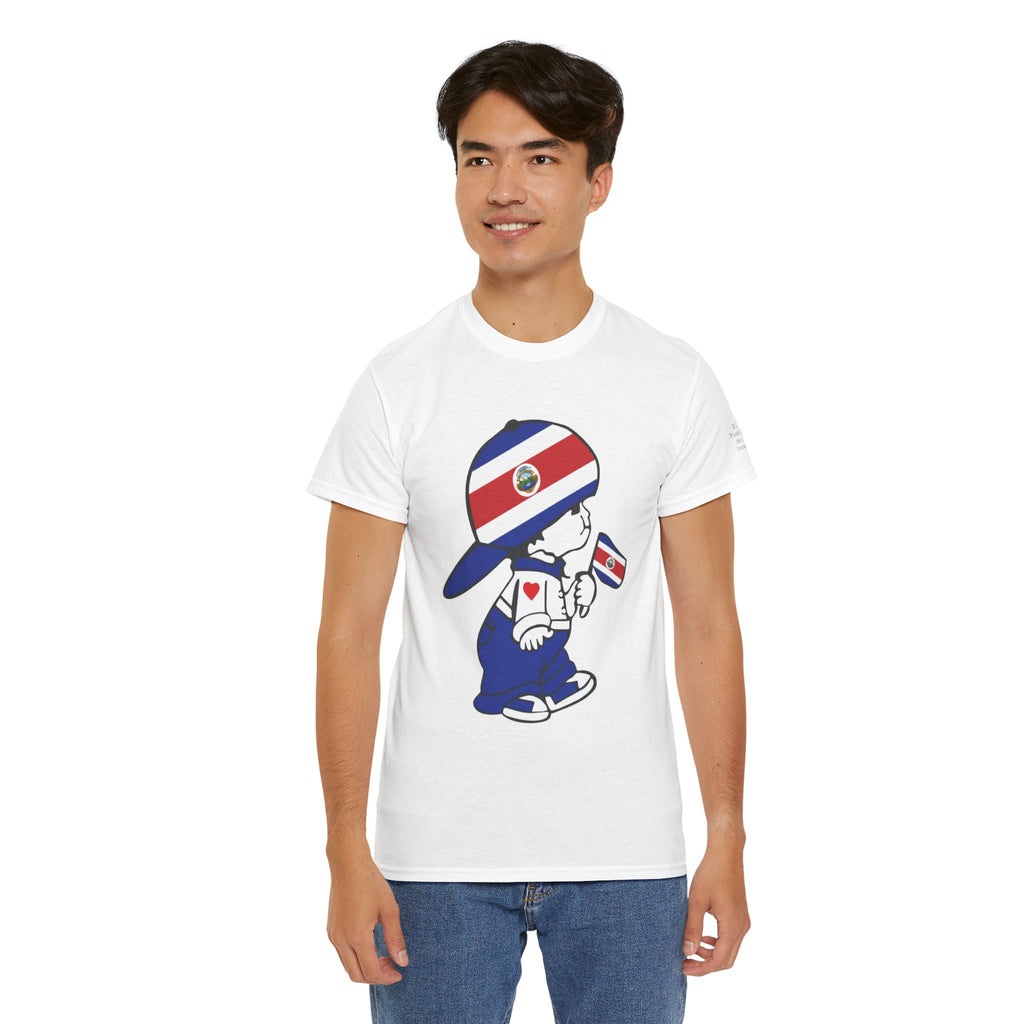 ALGODÓN GRUESO Camiseta de Hombres Costa Rica El Niño Tico Original