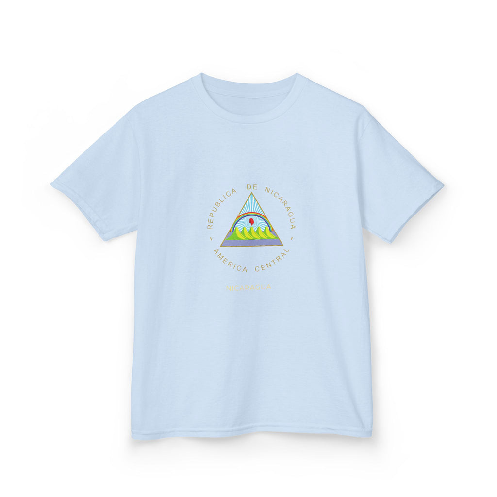 ALGODÓN GRUESO Camiseta de Niños Nicaragua Escudo Nacional de Nicaragua