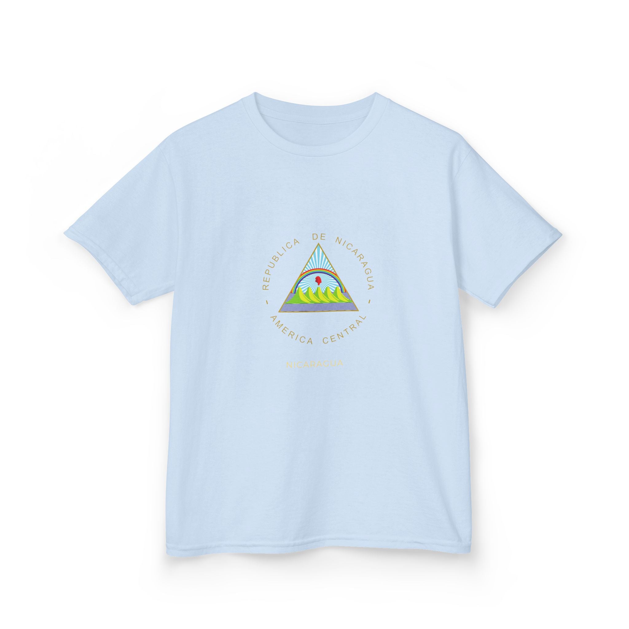 ALGODÓN GRUESO Camiseta de Niños Nicaragua Escudo Nacional de Nicaragua