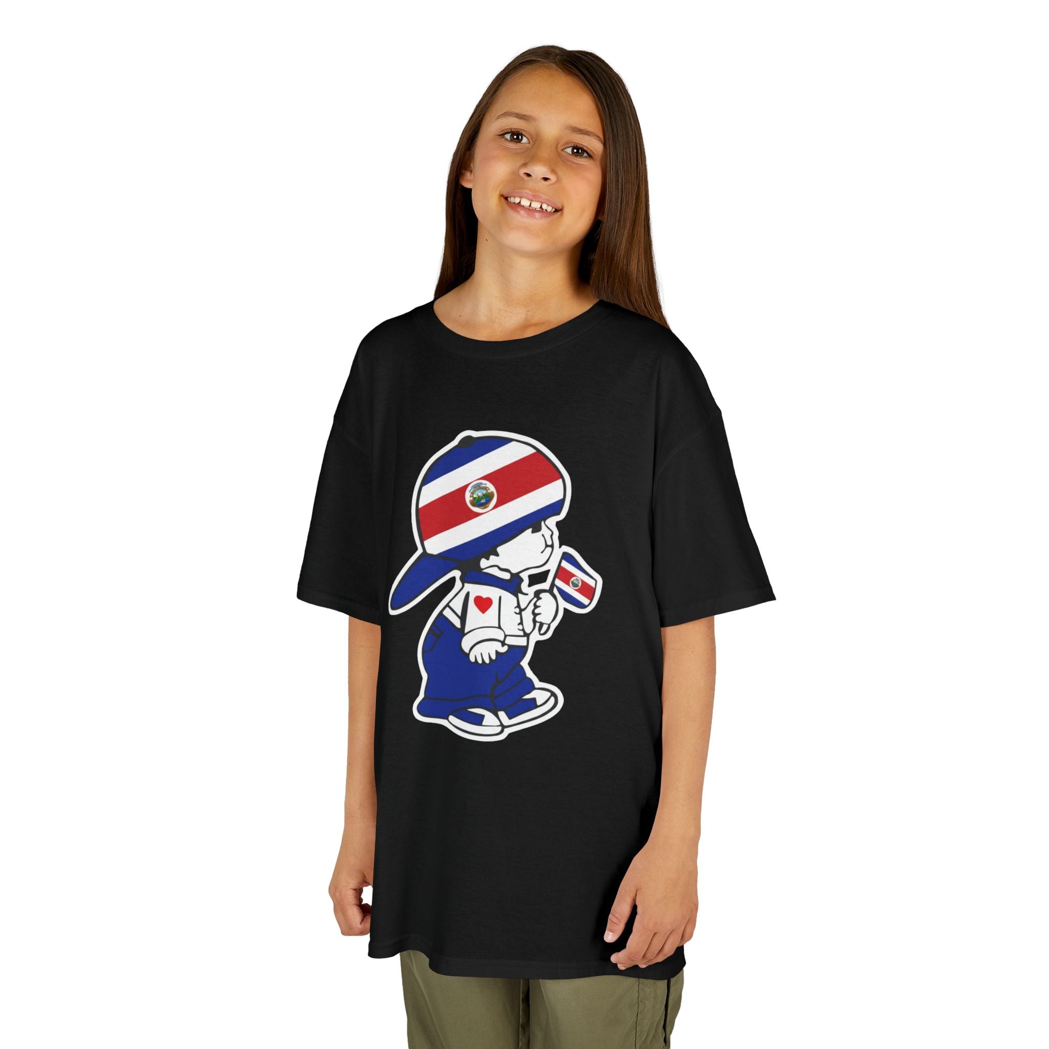 ALGODÓN GRUESO Camiseta de Niñas Costa Rica El Niño Tico Original