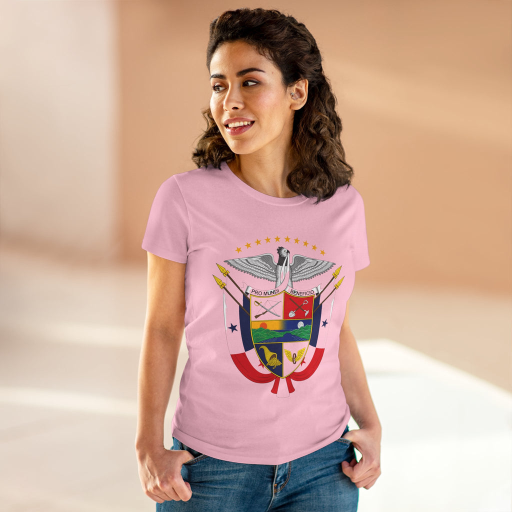 ALGODÓN DE MEDIO GROSOR Camiseta de Mujeres Panamá Escudo Nacional de Panamá