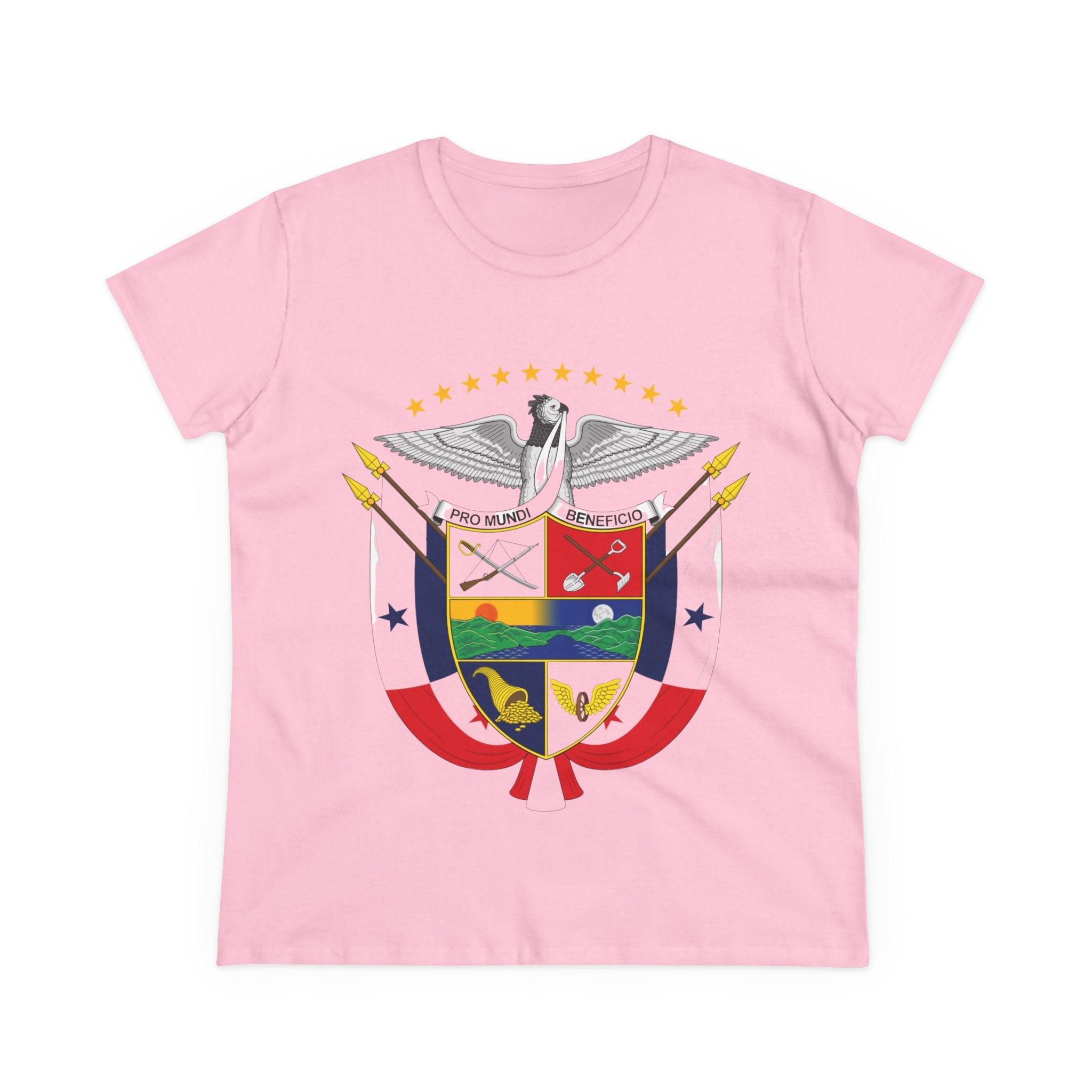 ALGODÓN DE MEDIO GROSOR Camiseta de Mujeres Panamá Escudo Nacional de Panamá