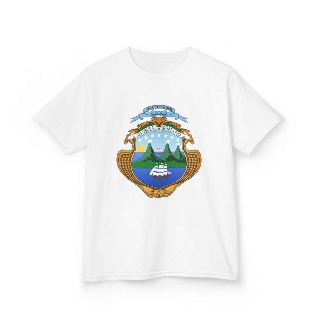 ALGODÓN GRUESO Camiseta de Niñas Costa Rica Escudo Nacional de Costa Rica