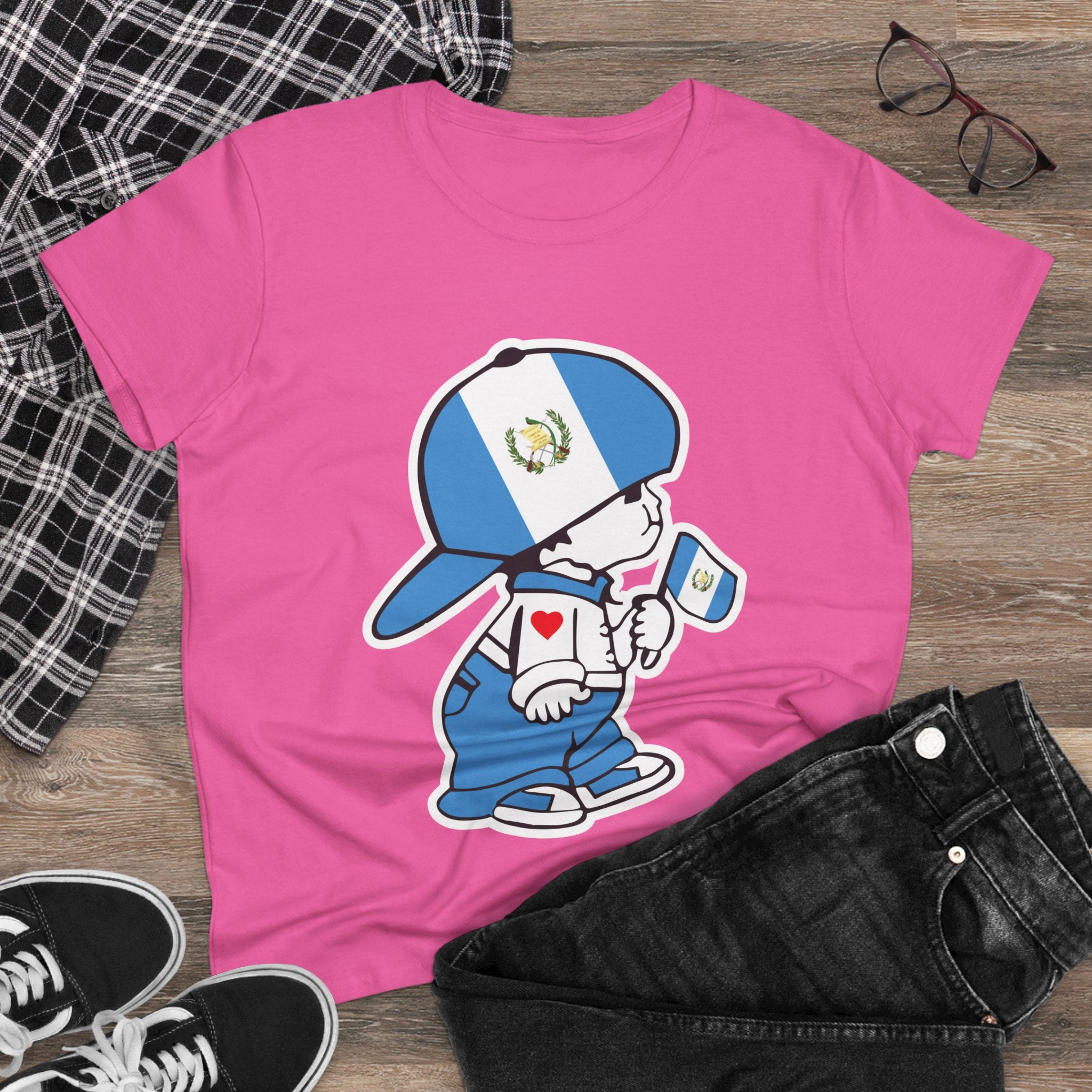 ALGODÓN DE MEDIO GROSOR Camiseta de Mujeres Guatemala El Niño Chapín Original