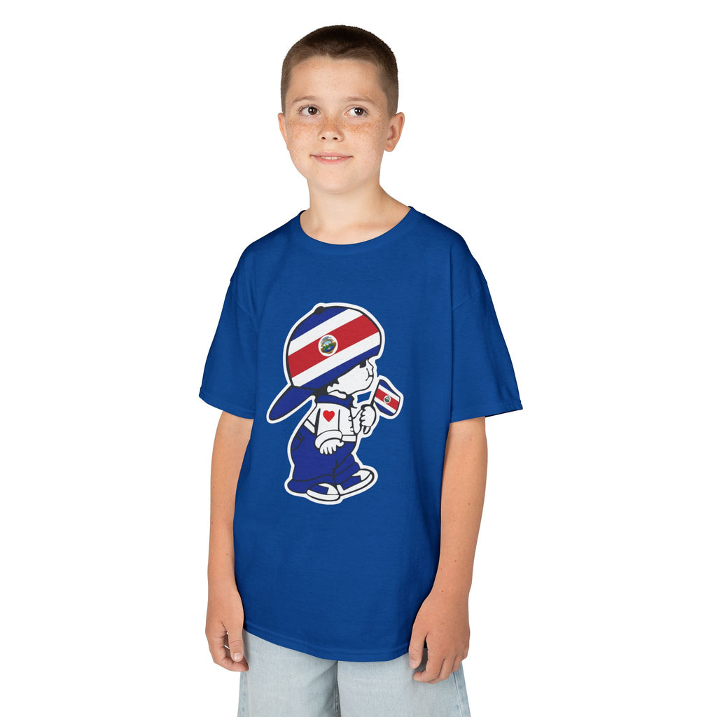 ALGODÓN GRUESO Camiseta de Niños Costa Rica El Niño Tico Original