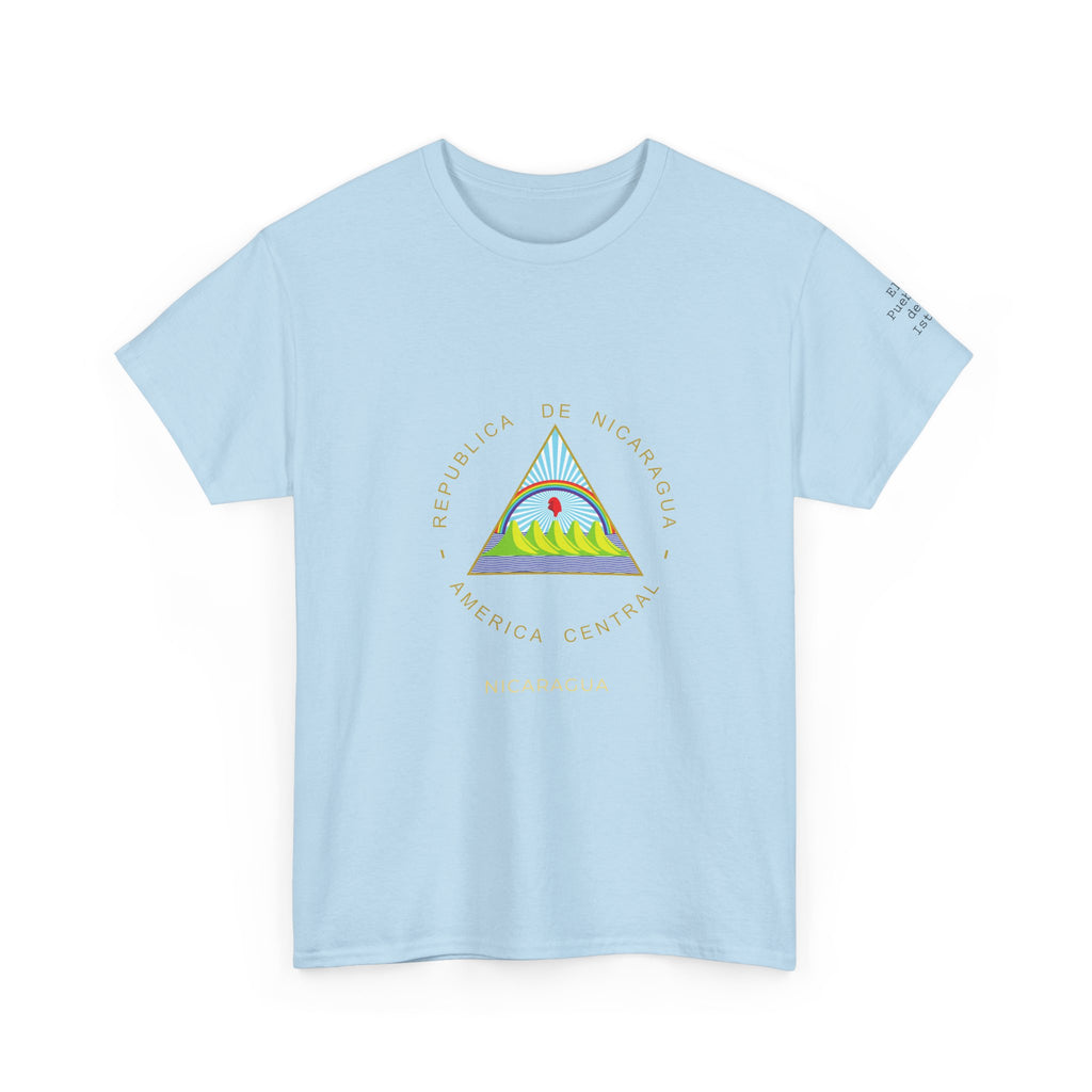 ALGODÓN GRUESO Camiseta de Hombres Nicaragua Escudo Nacional de Nicaragua