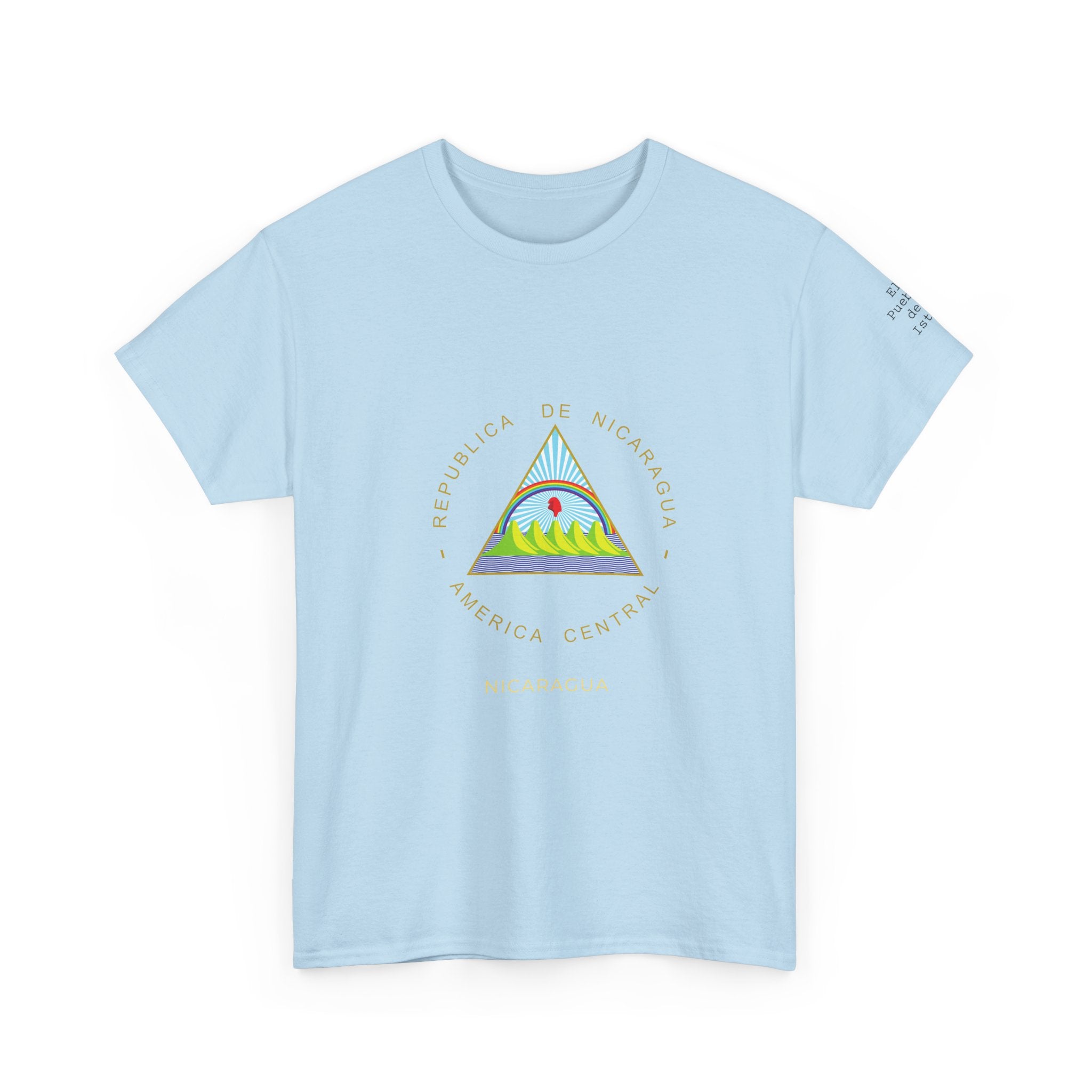 ALGODÓN GRUESO Camiseta de Hombres Nicaragua Escudo Nacional de Nicaragua