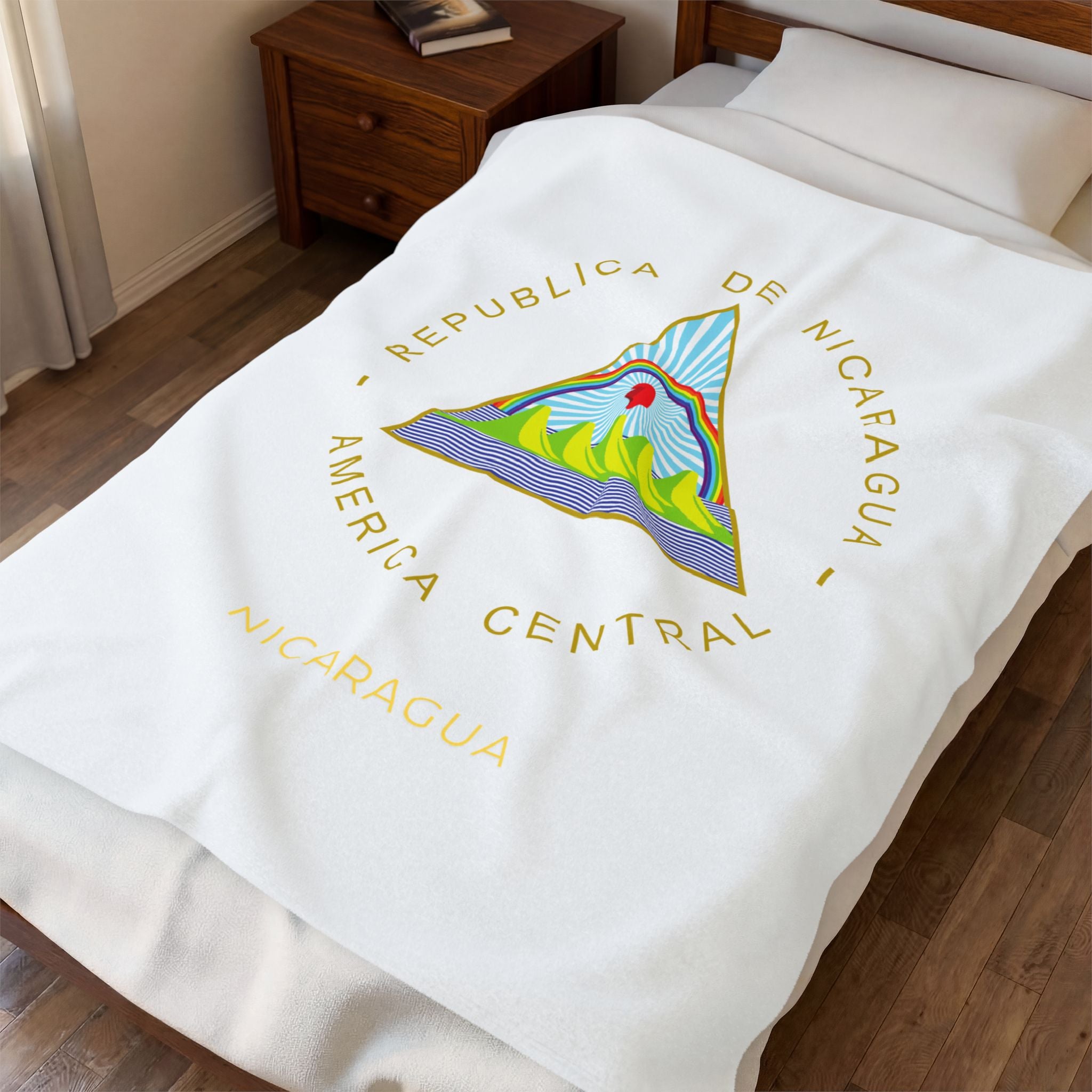Colcha de terciopelo de algodón Nicaragua Escudo Nacional de Nicaragua