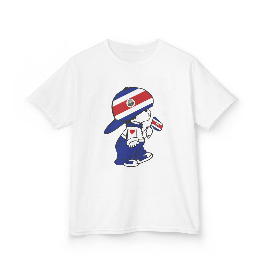 ALGODÓN GRUESO Camiseta de Niñas Costa Rica El Niño Tico Original