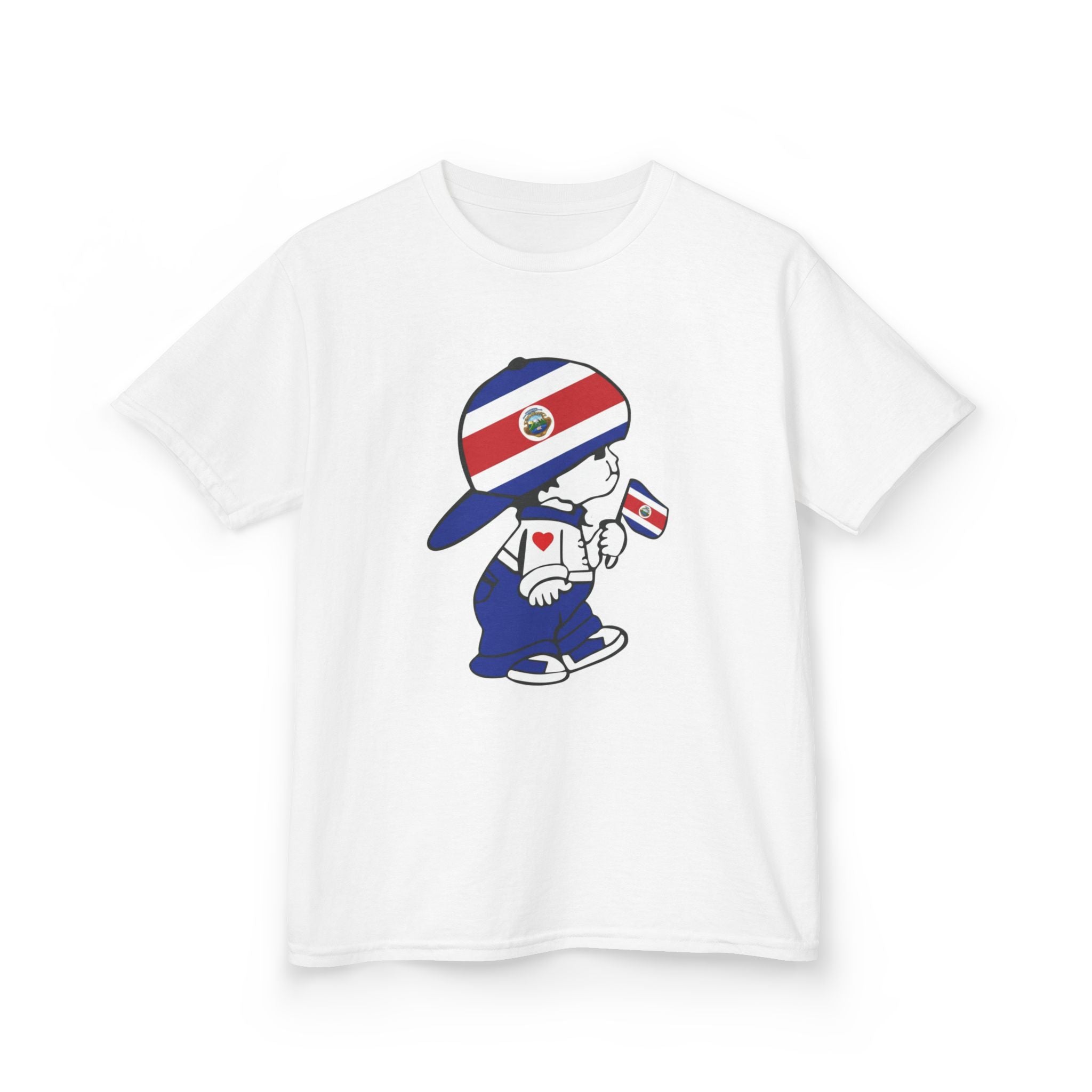 ALGODÓN GRUESO Camiseta de Niñas Costa Rica El Niño Tico Original